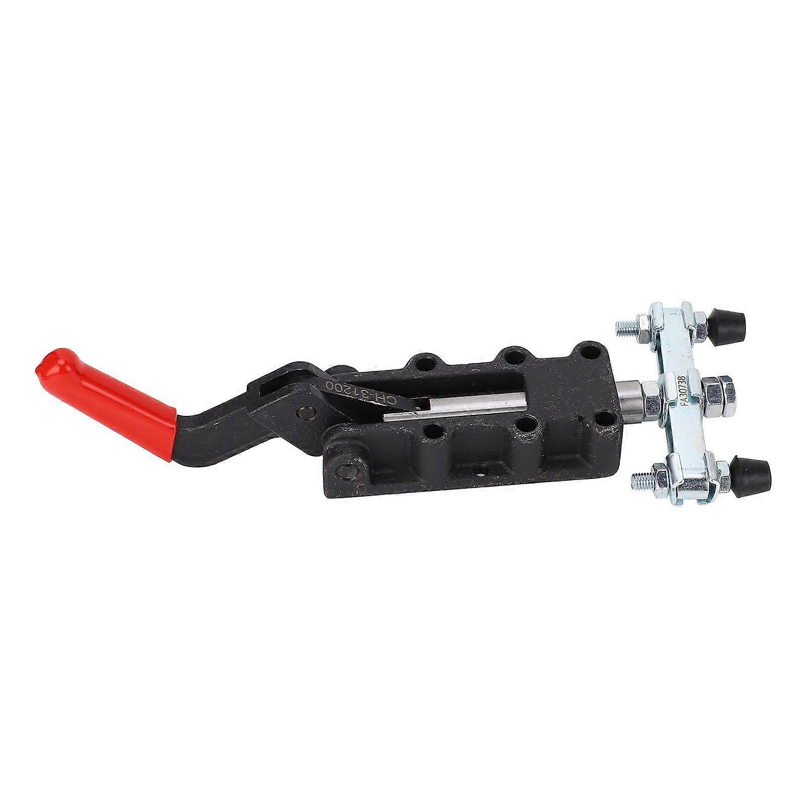 Toggle Clamp Dual Head, 50mm Stroke, HeavyDuty PushPull QuickRelease For Welding, Ribbed Plastic Handles