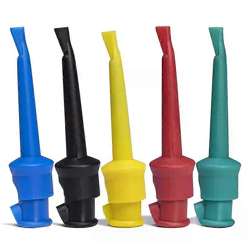 Mini 5pcs Single Test Hook Clip Test Probe For Electronic Testing IC Grabber Large Round Crocodile Hook Multimeter Test Leads