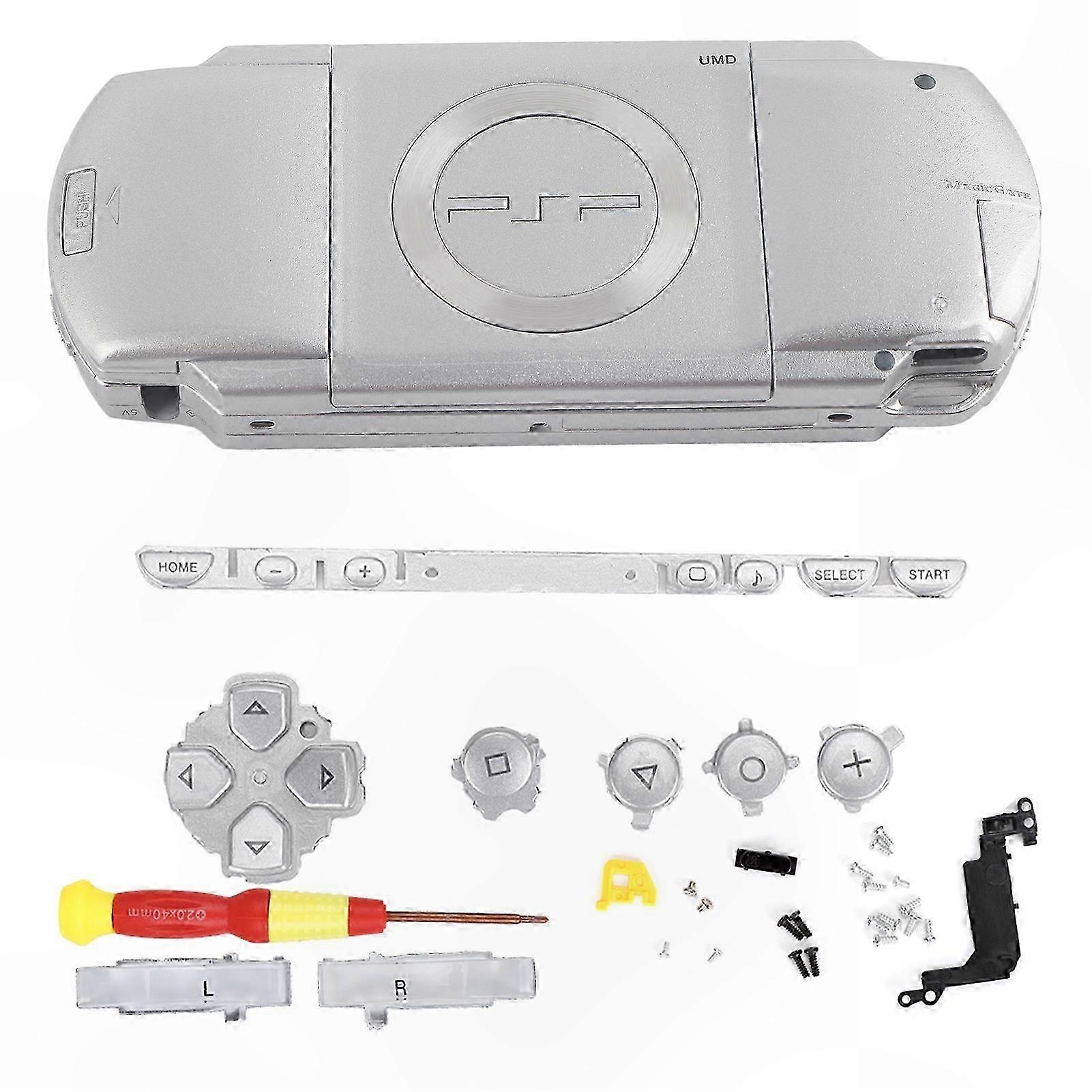 Silver ABS Console Shell with Screwdriver for PSP1000 Replacement Parts