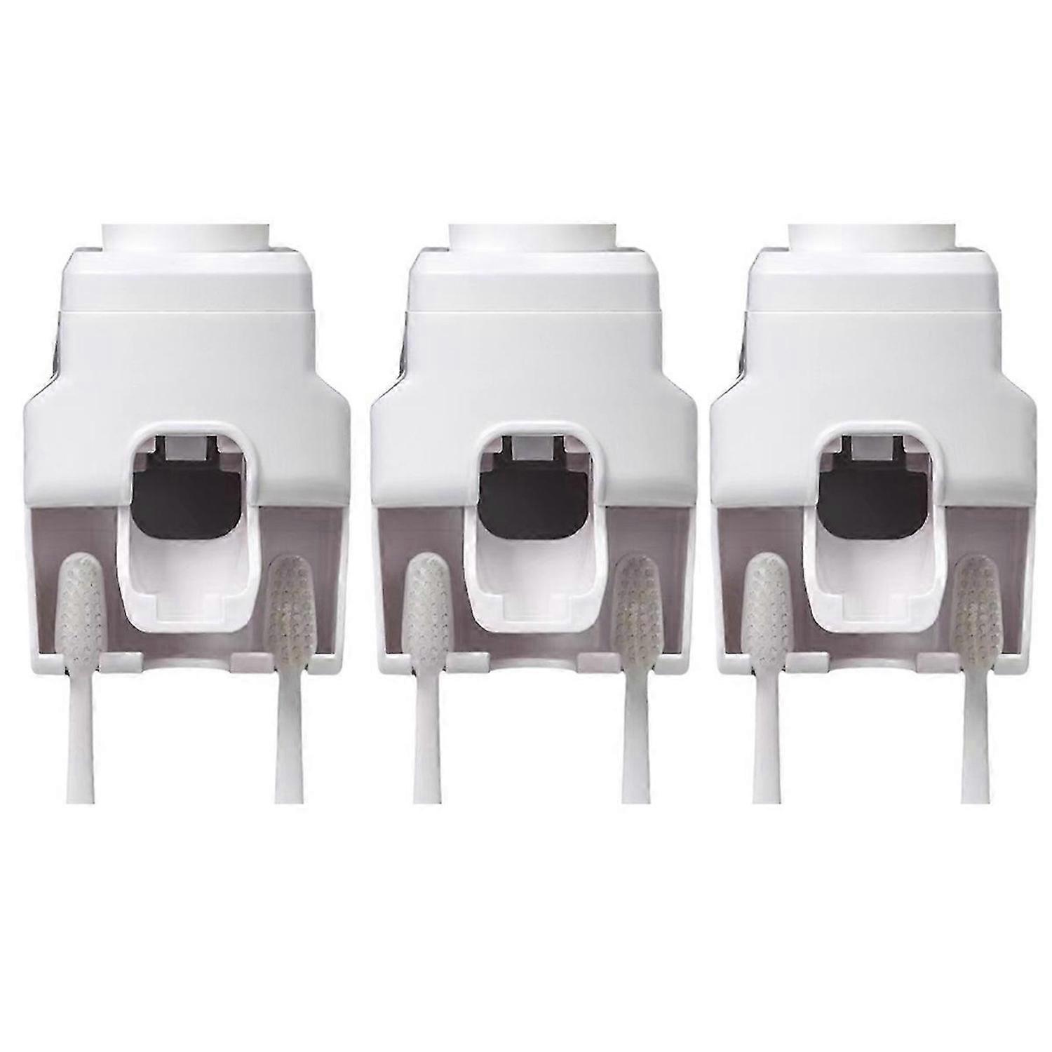 Automatic Toothpaste Squeezer Wall Mounted Punch-Free Rack White