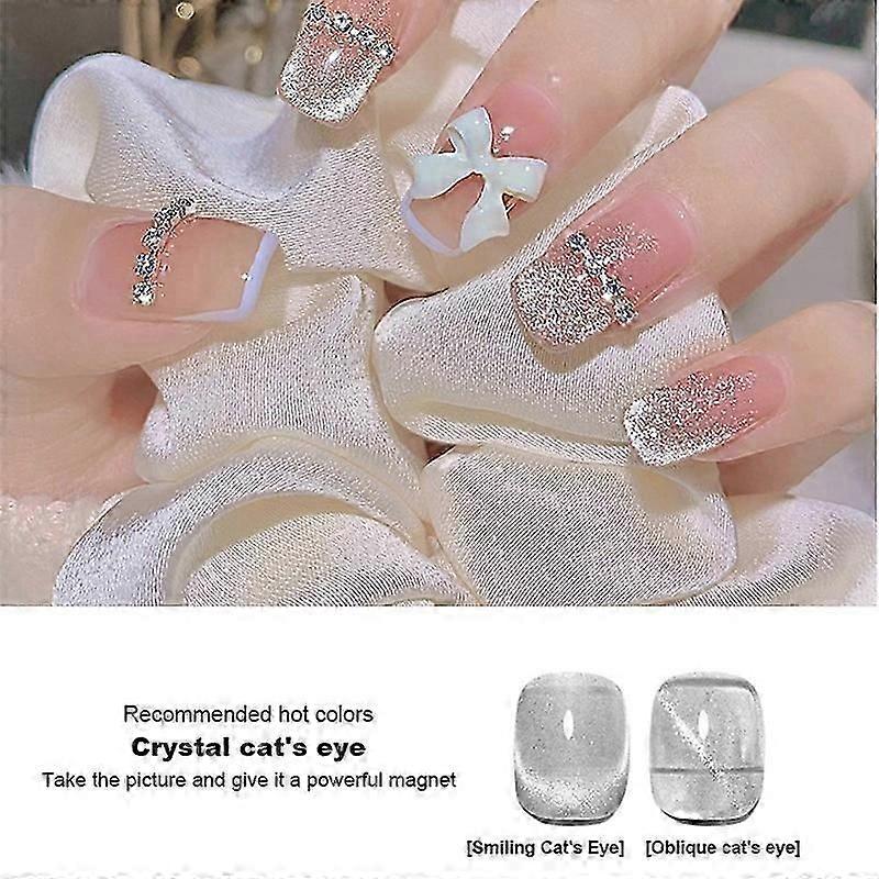 10ML Ice Shiny Cat Eye Stone Magnetic Rainbow Transparent Cat Eye Nail