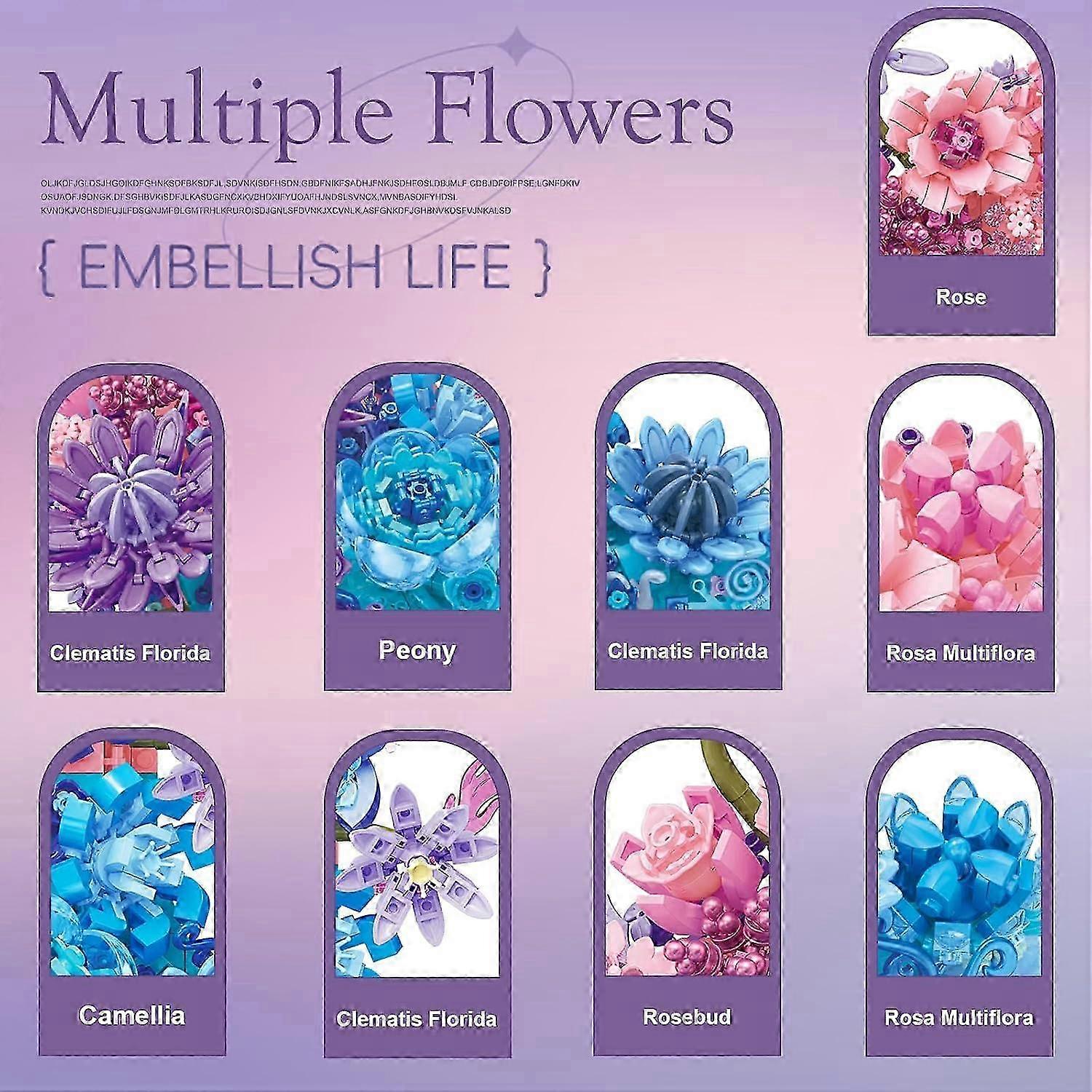 Artificial Flowers Building Set for Table Decor and Wall Decor 2025