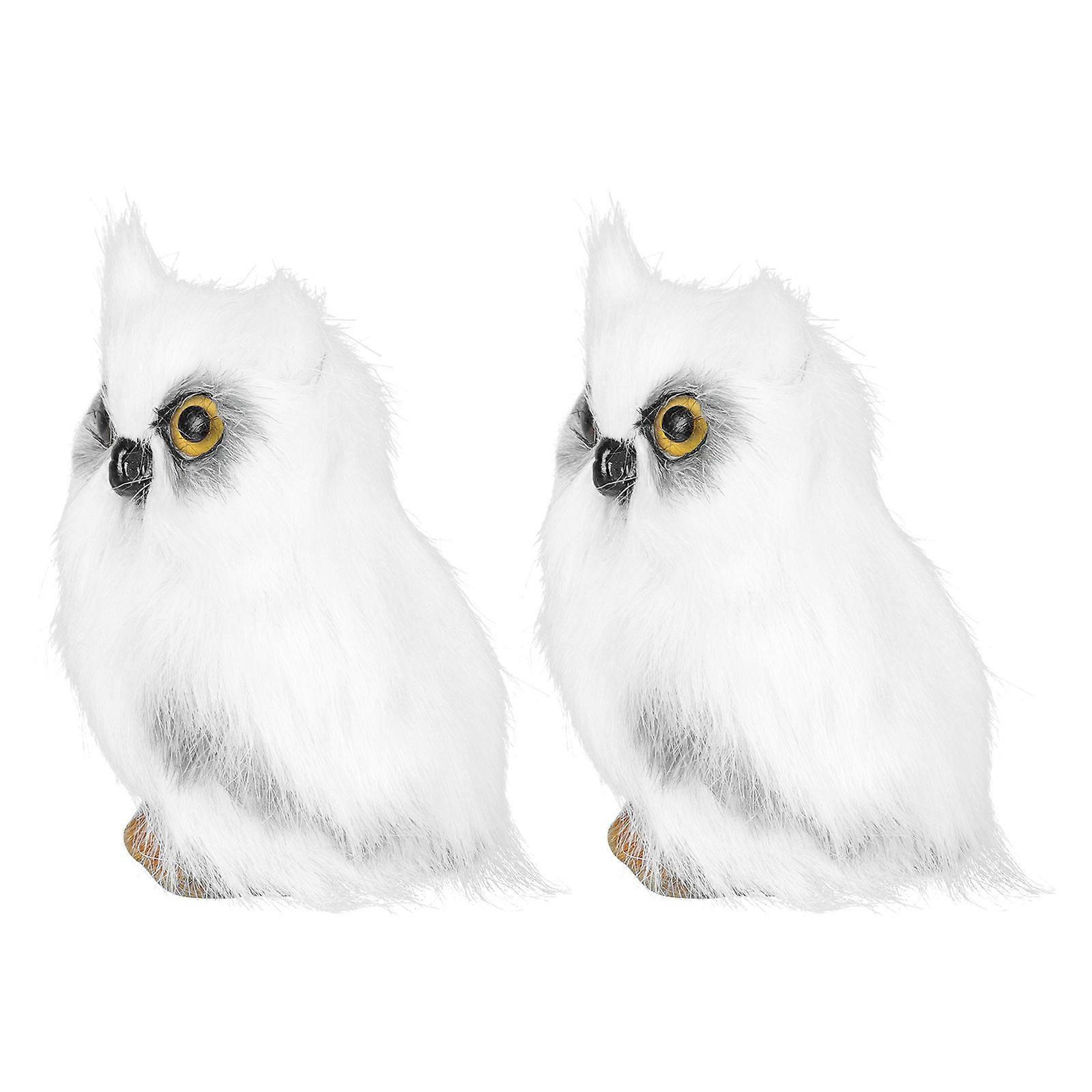 White Owl Shape Adornment Creative Christmas Decor 4Pcs Ornament