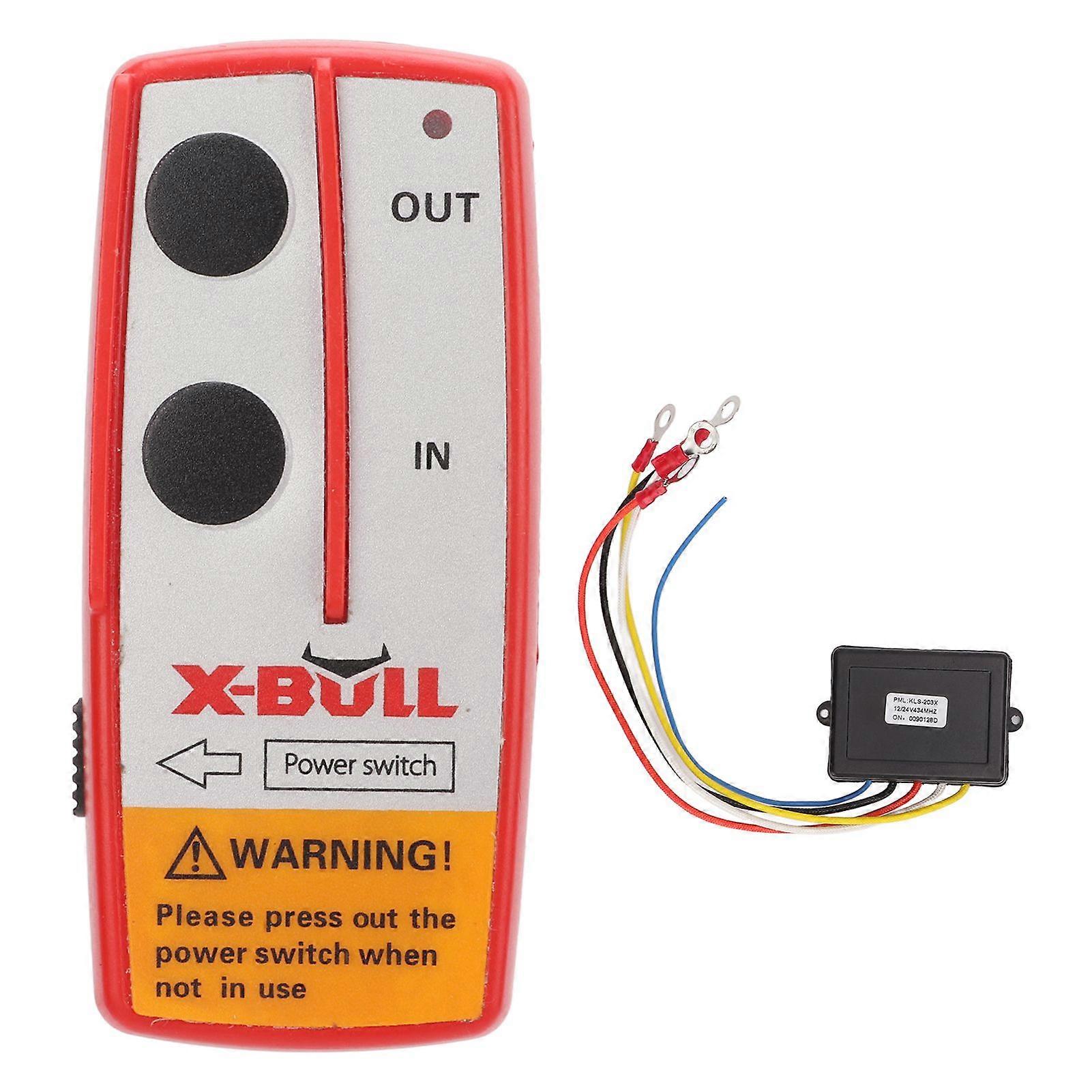 Universal Wireless Winch Remote Control Switch Electric Winch Controller with 434MHZ Receiver for ATV Red