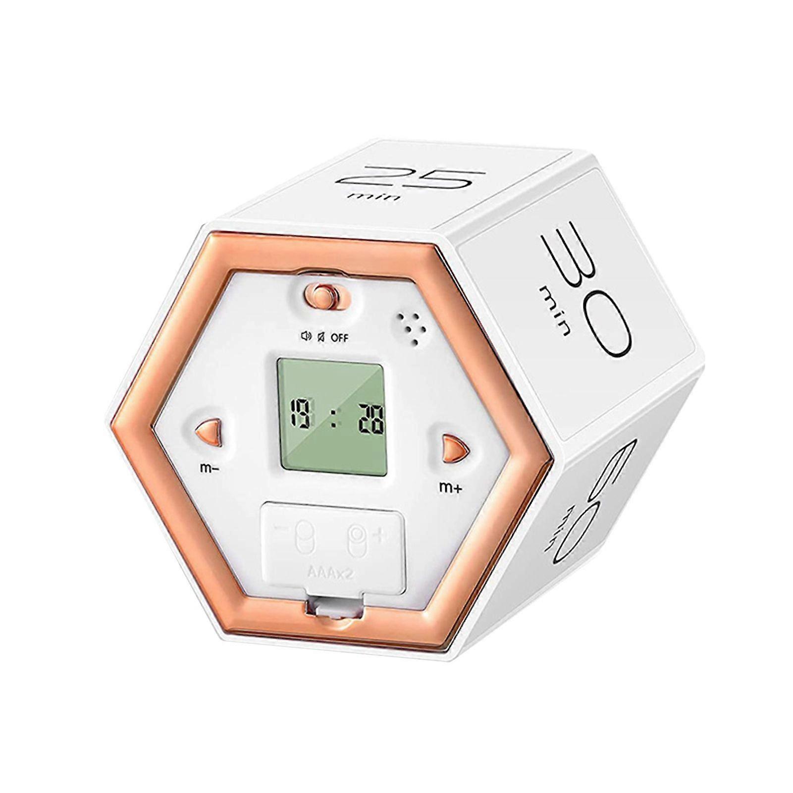 Hexagon Digital Clock Timer Magnetic Cubes Timer Kitchen Hexagon Flip Timer for Studying Cooking Exercising Easy To Use Magnetic Flip Focus-timer