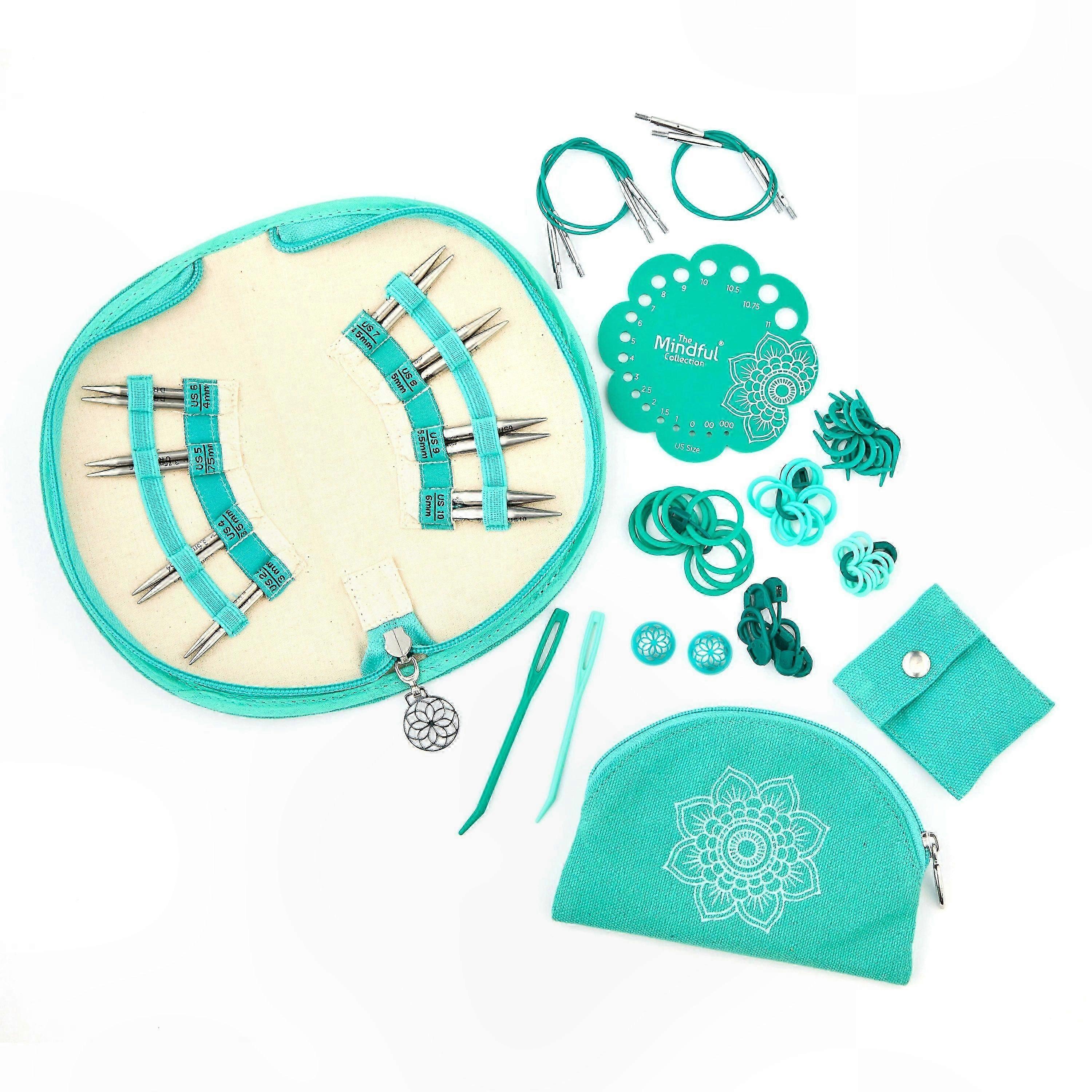 Circular Knitting Needles Set with Interchangeable Tips for Lace Projects