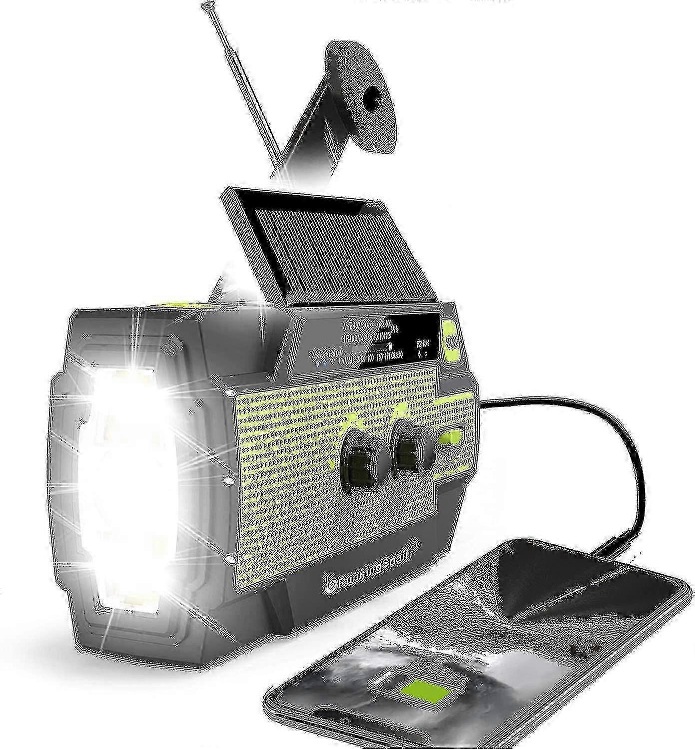 Solar Emergency Radio Hand Crank Weather Radio With Reading Lamp Cellphone Charger