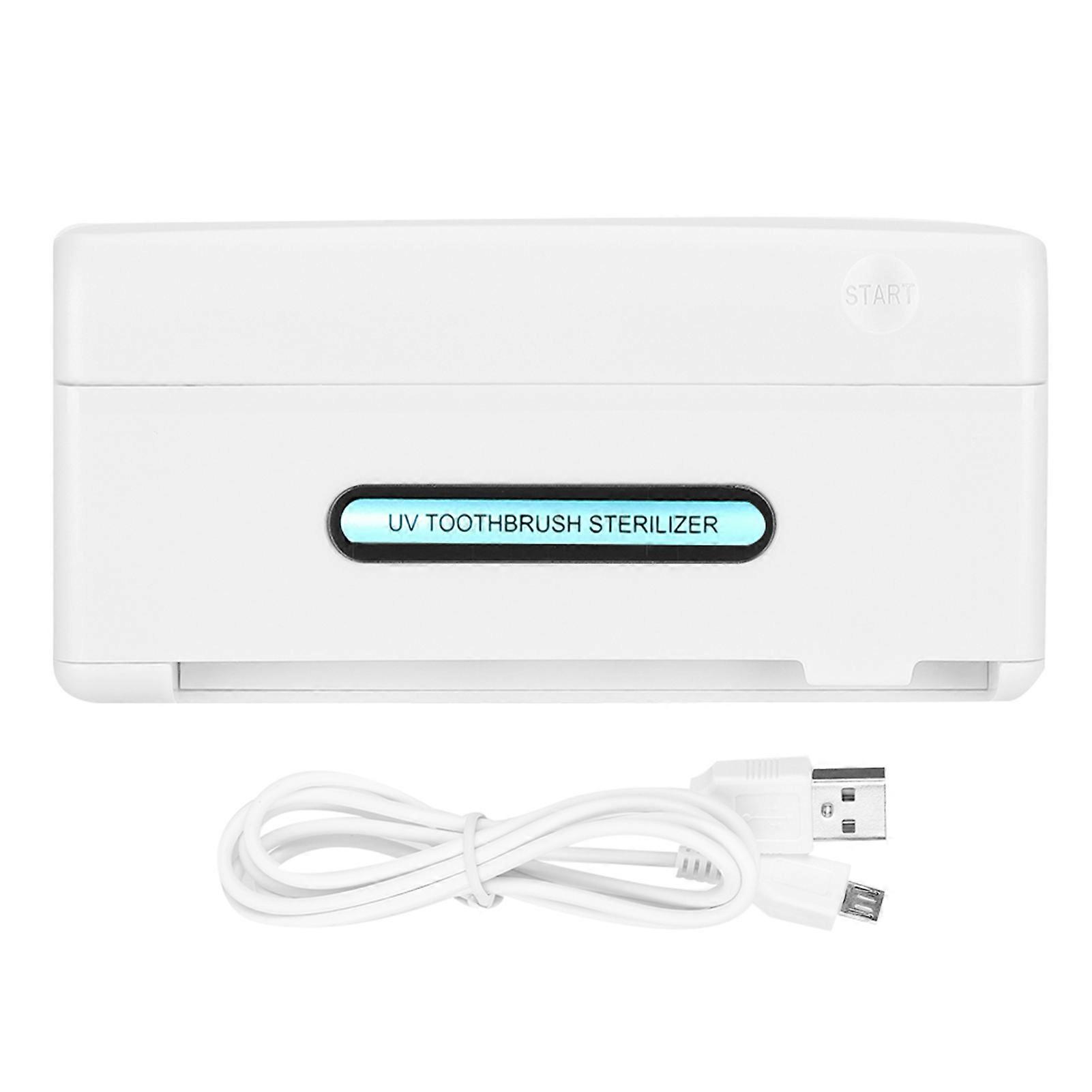 Support de brosse à dents mural USB à fixation murale UV (blanc)