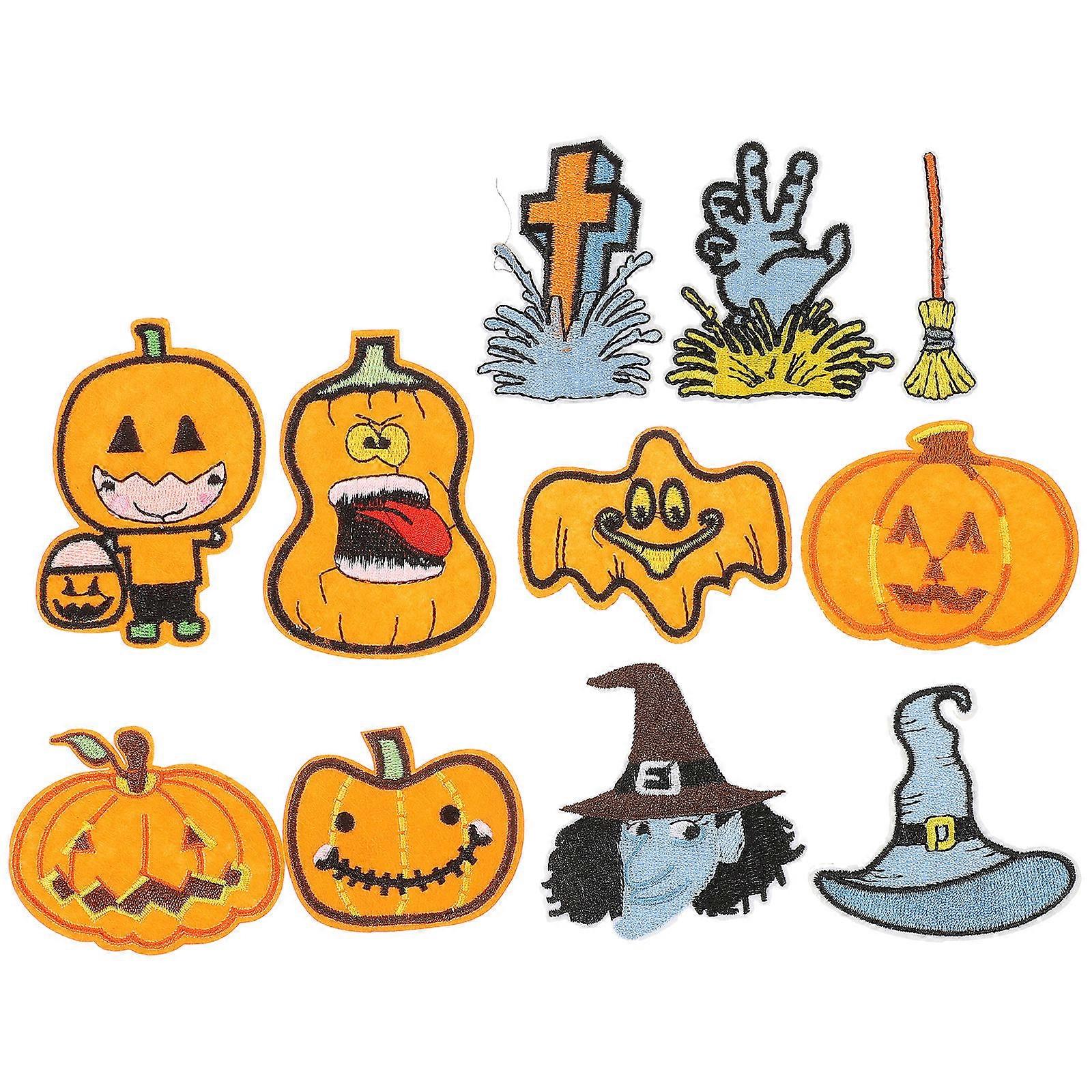 Applique Patches Pumpkin Embroidery for Clothes 1Set Halloween Cloth Stickers