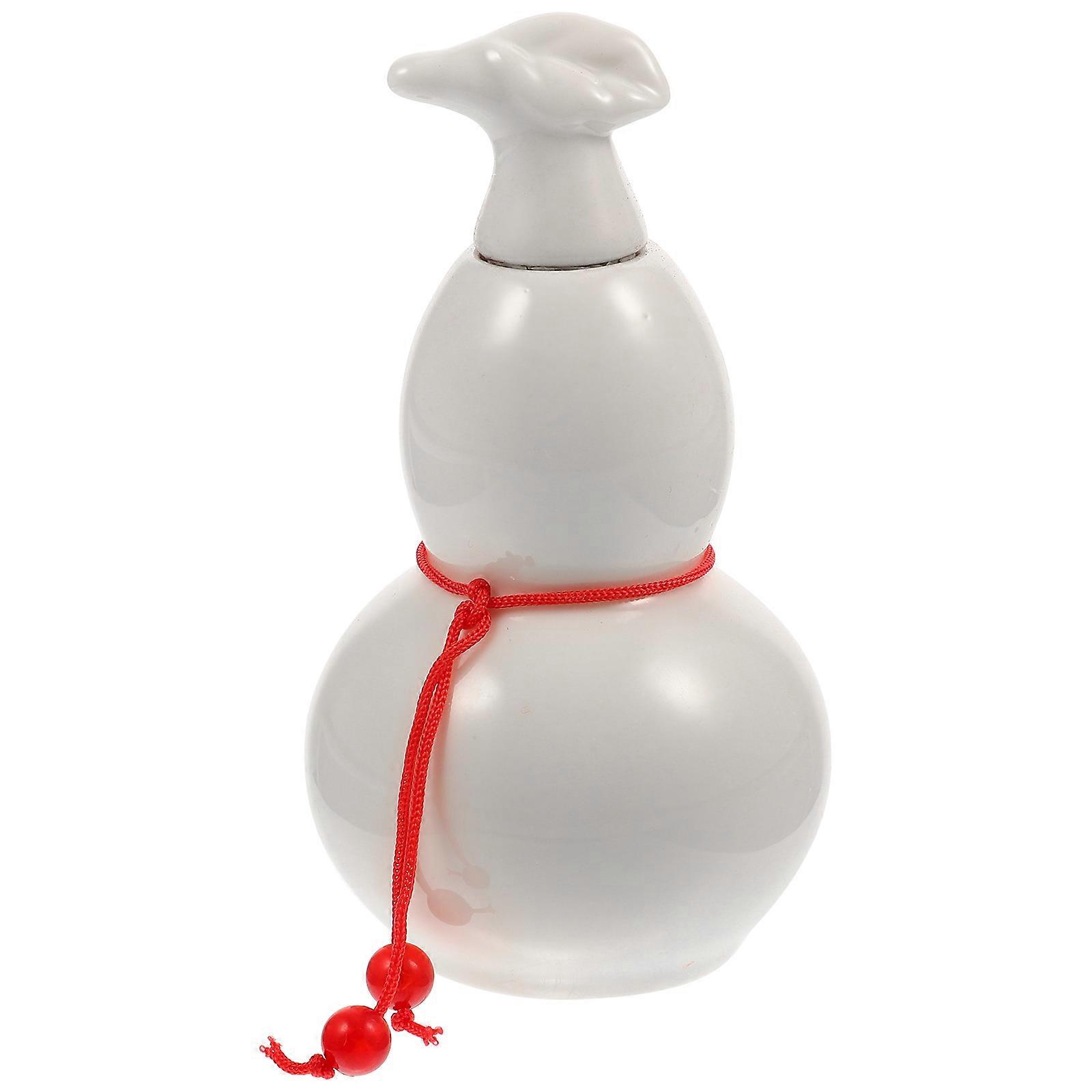 Ceramic Gourd Jar White Loose Tea Jar for Storage Use and Versatile Decor