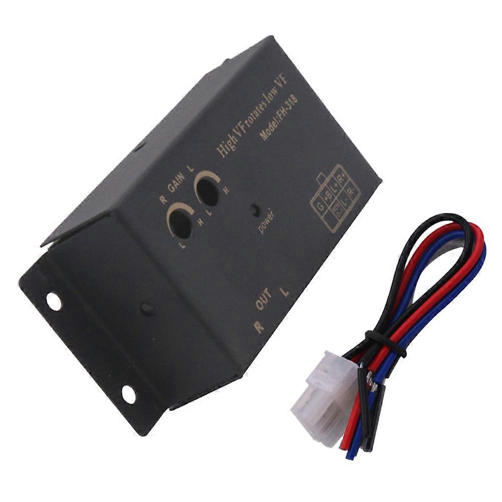 Car Audio Converter High Frequency to Low Frequency Audio Converter Car Use Abs Black with Volume Adjustment 1 Set