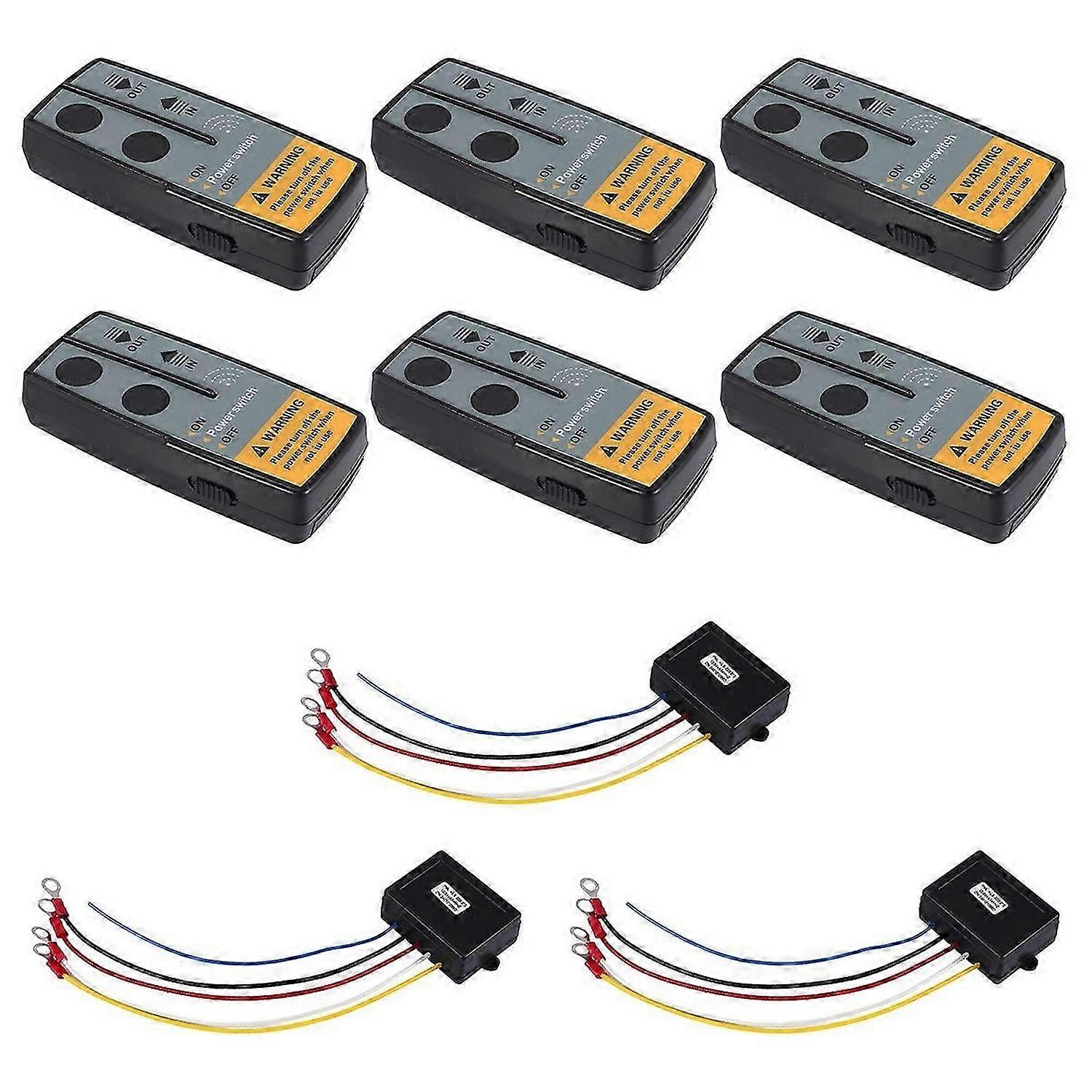 3Set 12V 24V 2.4G 50M Universal Car Wireless Winch Crane Remote Control Controller with Twin Handset