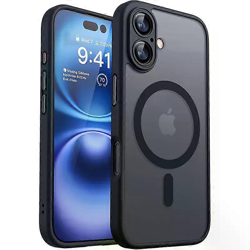 2Pcs Magsafe Magnetic Armor Shockproof Case For iPhone 16 16E 15 14 13 12 11 Pro Max Plus For Wireless Charge Cover Matte Transl