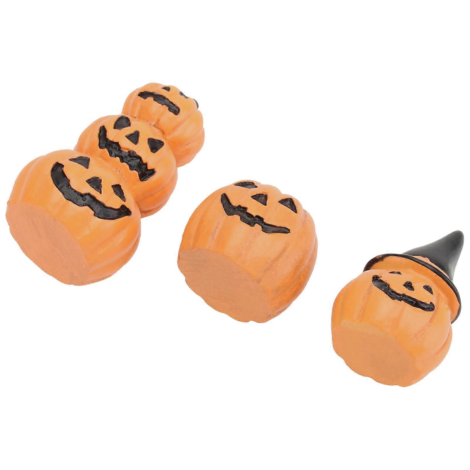 Assorted Color Resin Halloween Pumpkin Rabbit Miniature Landscape for Decor 3Pcs