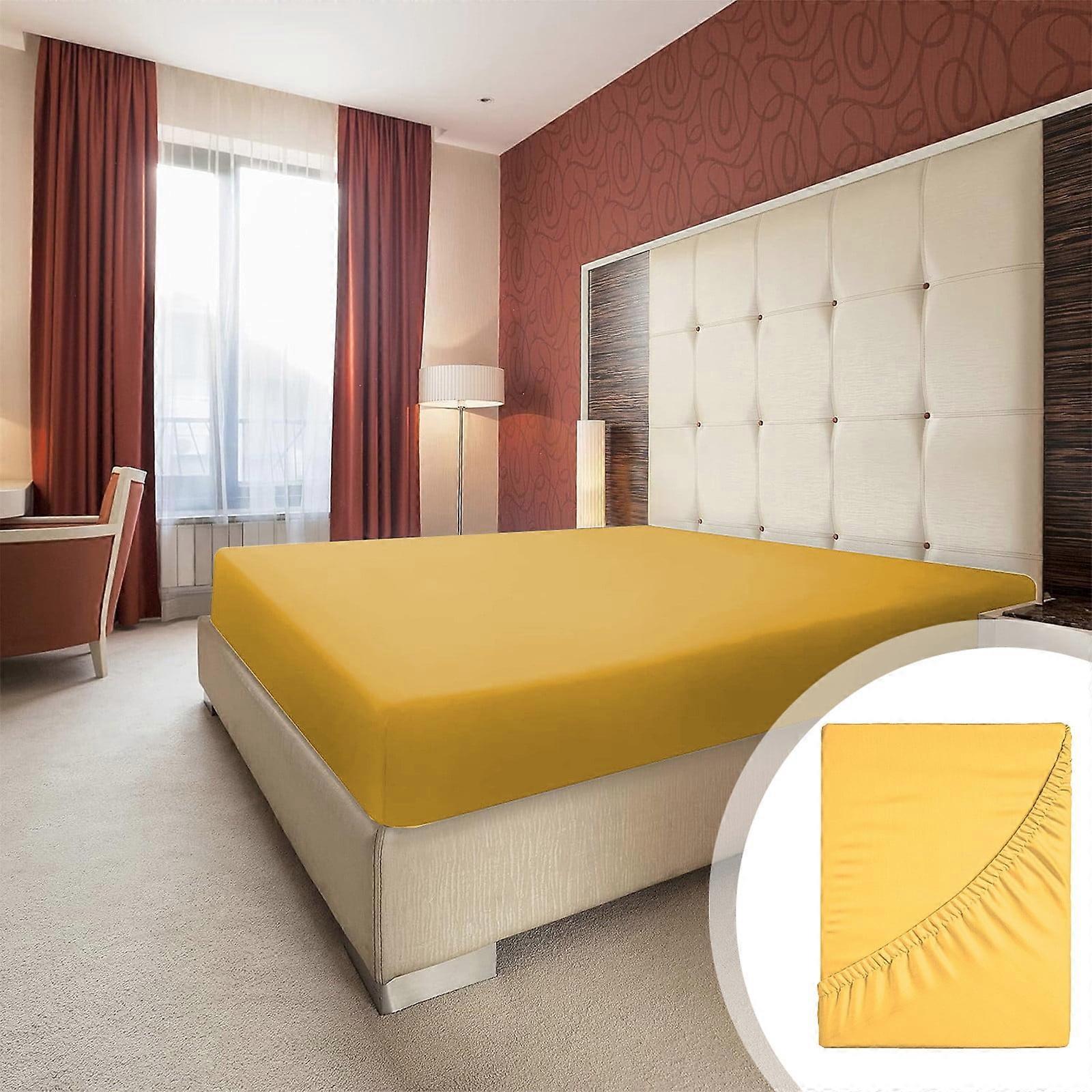 Yyuenw Double/Single Non-Slip Fitted Sheet, Soft Fiber Mattress Protector, All-Inclusive Queen Sheet Set
