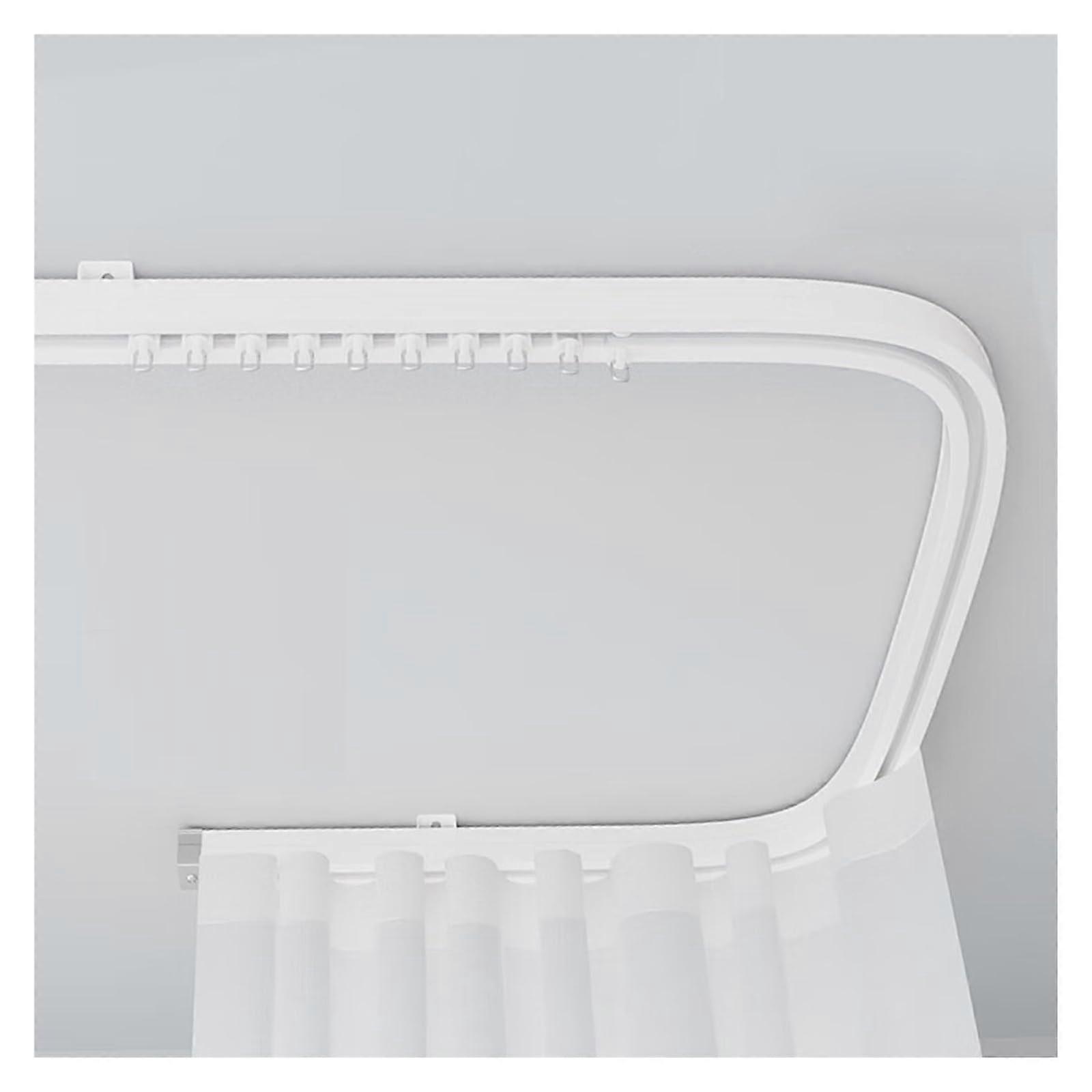 Customizable Flexible Ceiling Curtain Track 200cm White Adjustable Shower & Room Divider Rail for RVs and Bathrooms