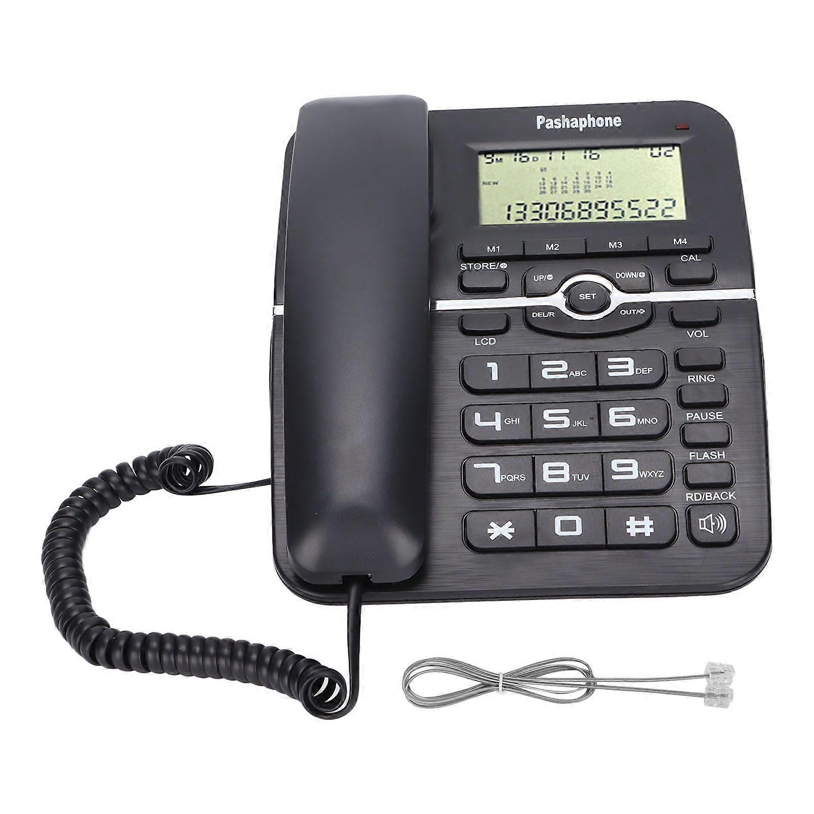 KXT2028CID Desktop Corded Telephone 4 Groups of Fast Dialing Functions Corded Landline Phone for Office Hotel(Black )