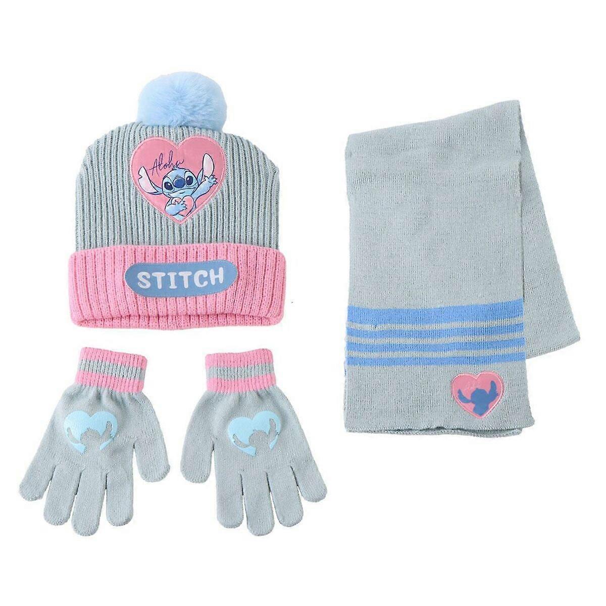 Mütze und Handschuhe Stitch Hellblau