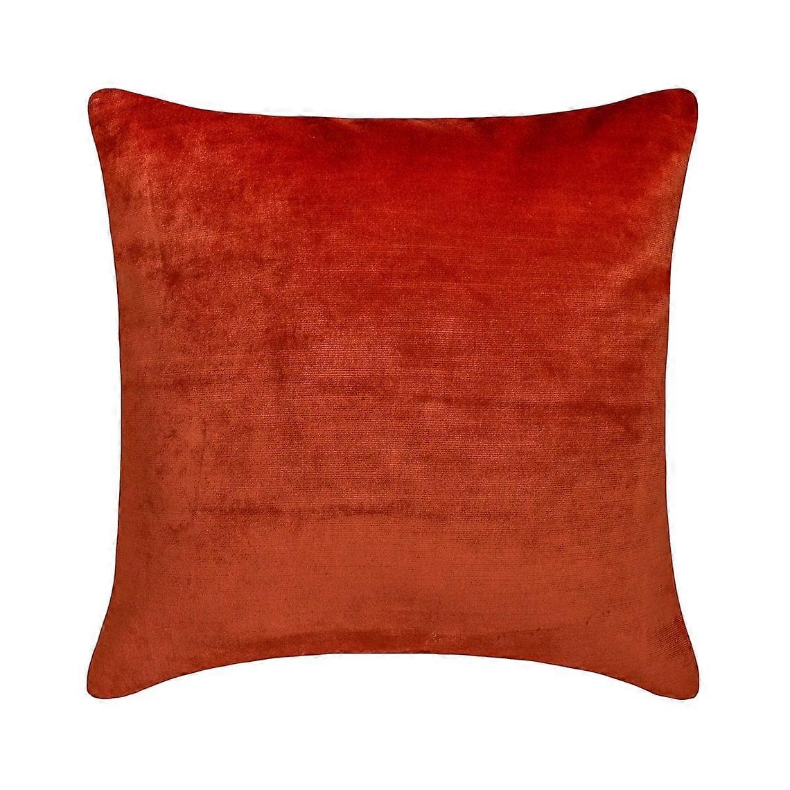 HomeCentric Rust 22"x22" Velvet Throw Pillow, Double Side Linen & Top Zipper, Solid Modern Style - Compatible with Jules