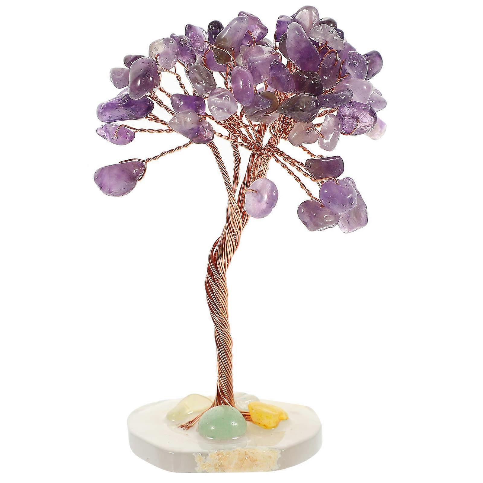 Crystal Tree Ornament For Home Decoration And Office Use In Purple Color 11X6CM 1Pcs