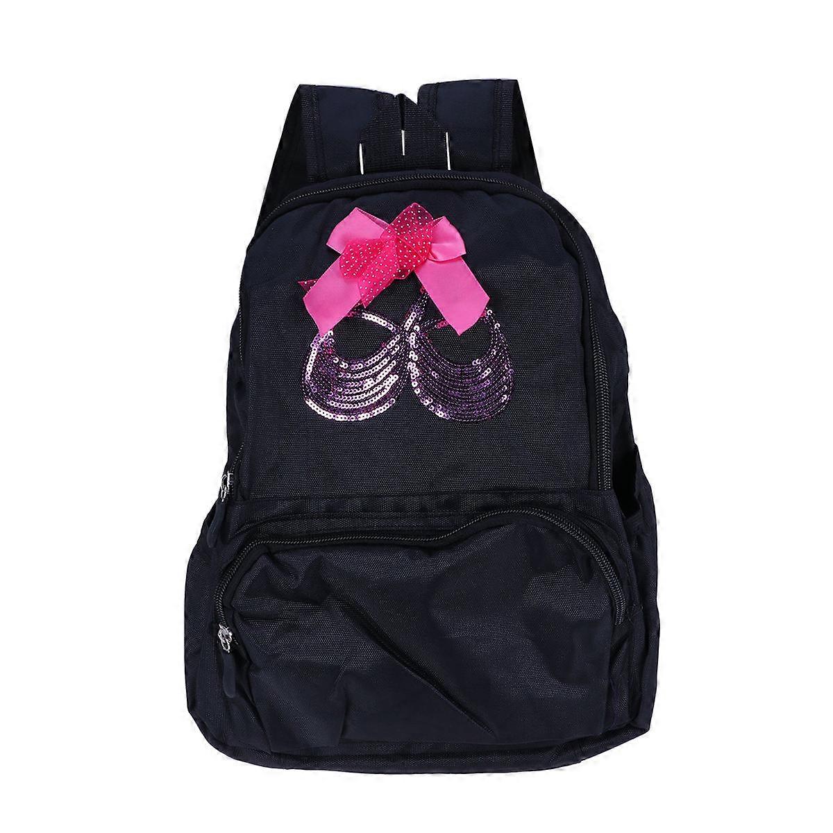 School Backpack Canvas Child Ballet Dance Pattern Backpack 2Pcs