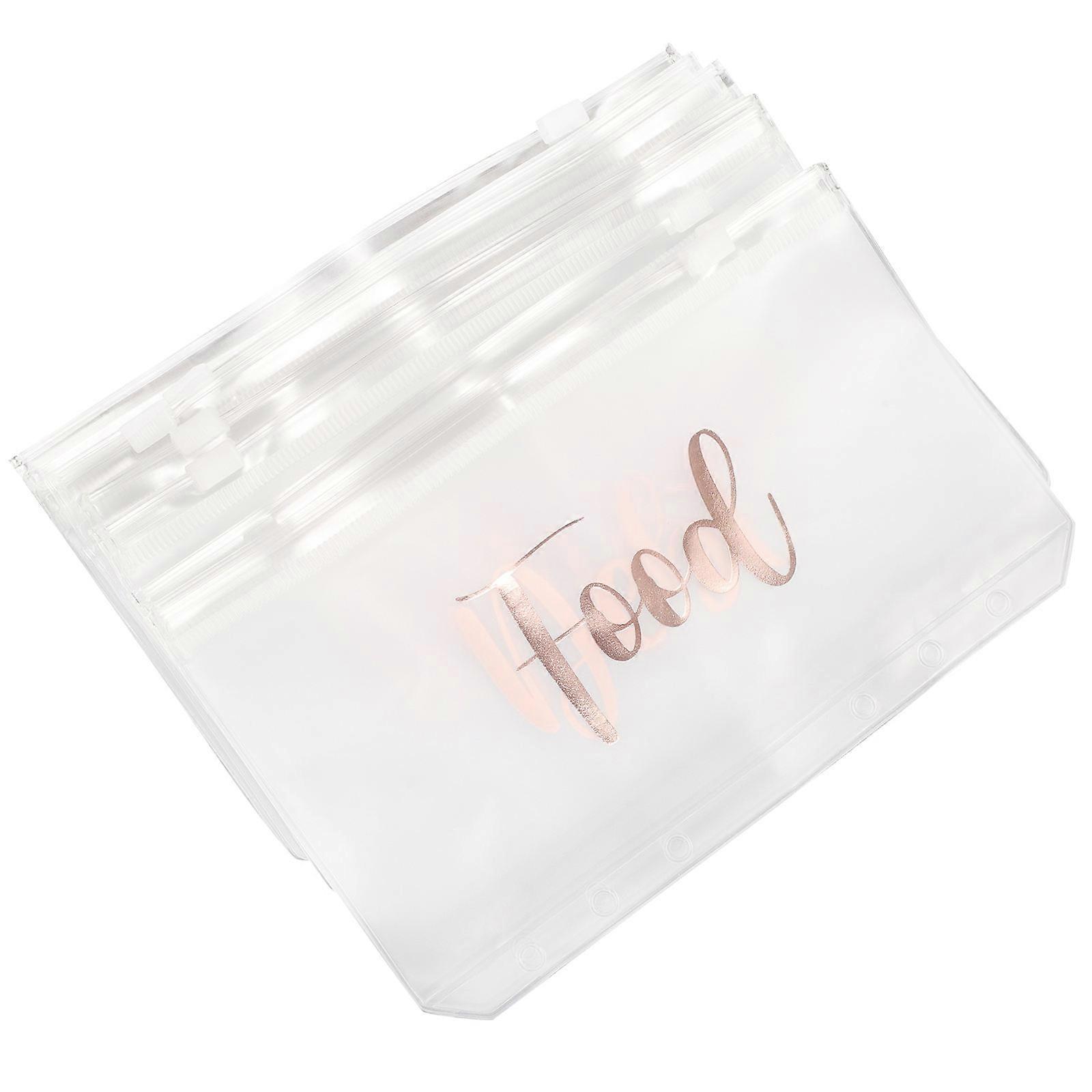Binder Pockets Transparent 6-Hole Plastic Folder for Office Use 50Pcs