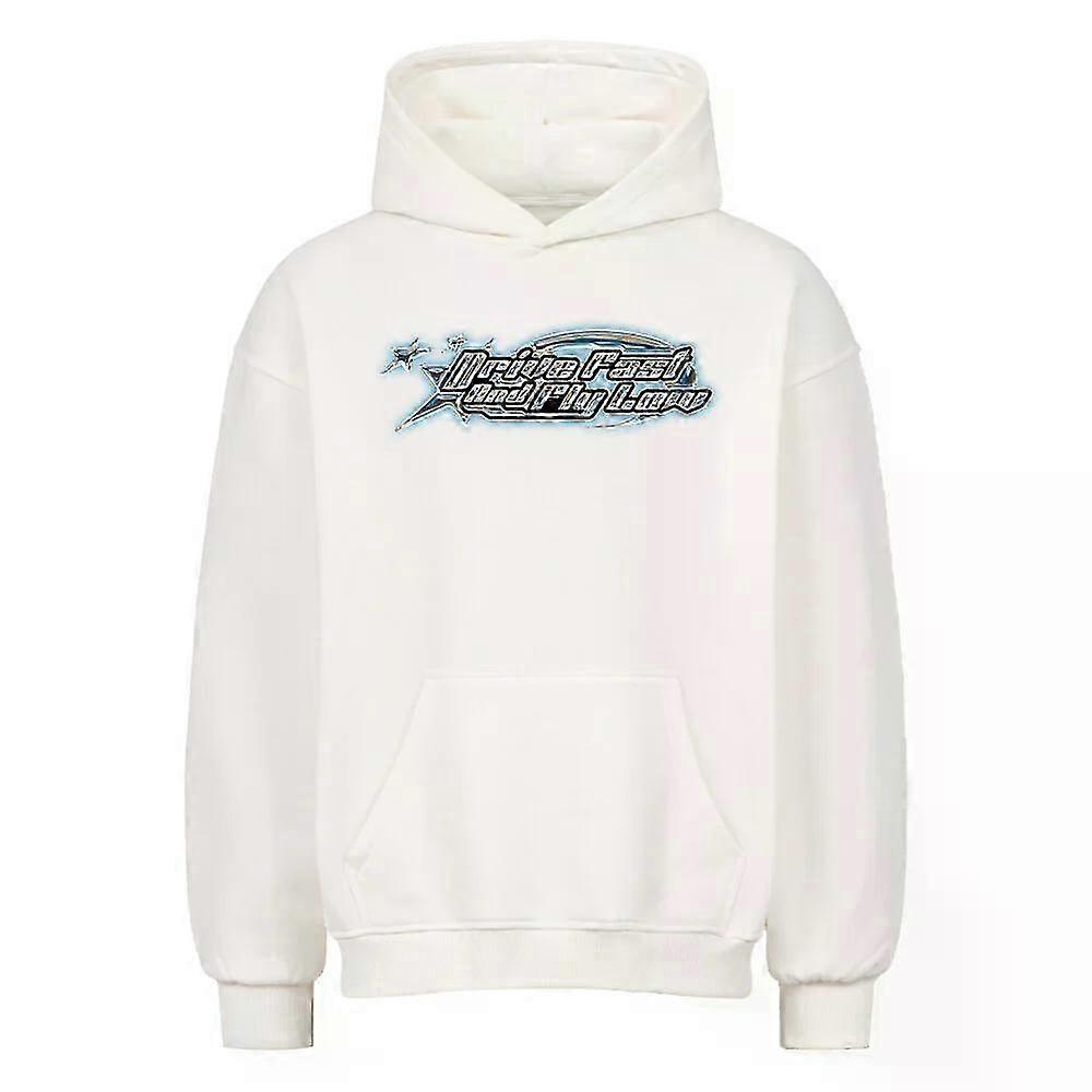 Drive Fast Fly Low 2 White Hoodie Pullover Rockinstone
