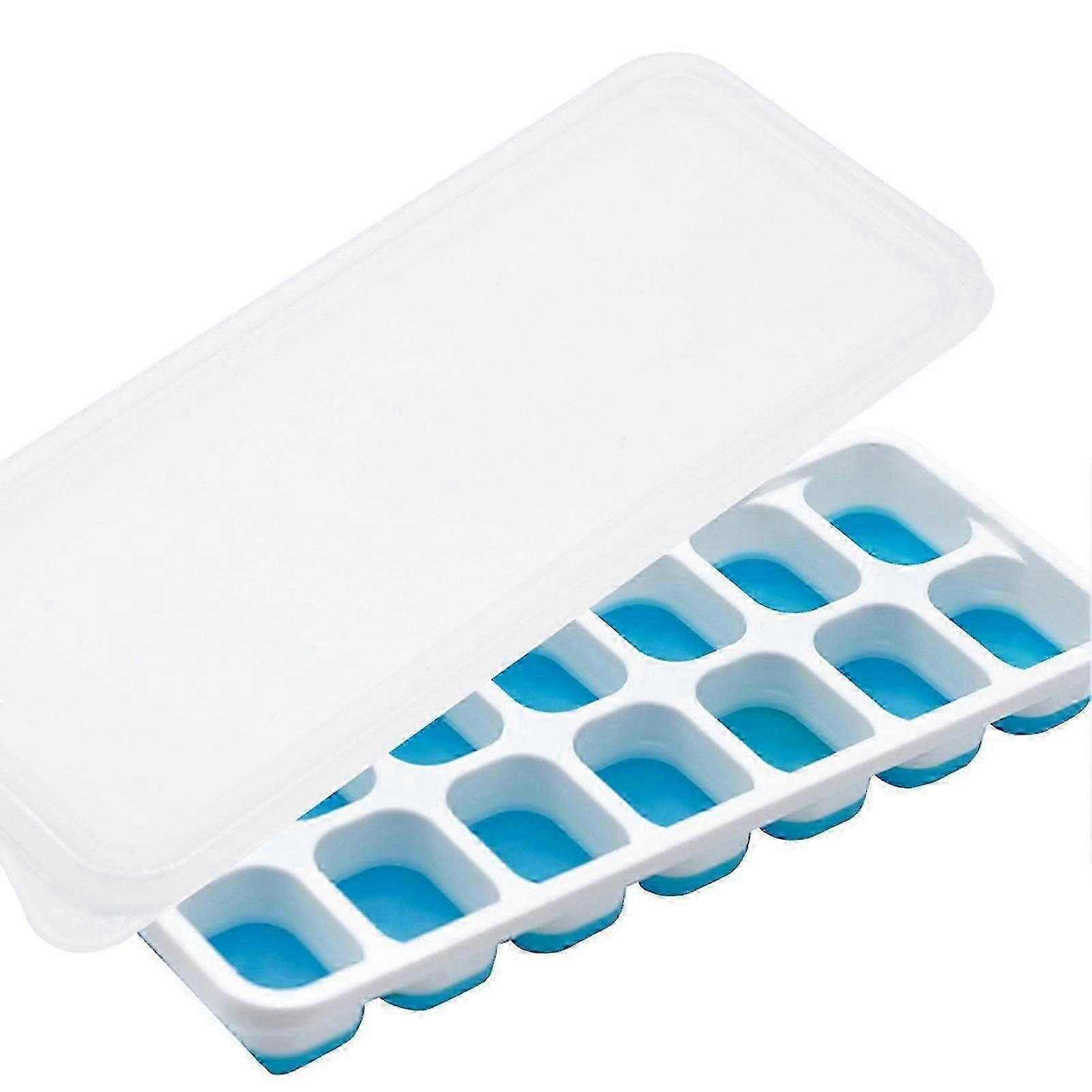 Ice Cubes Tray With Lid Stackable Squared Ice Tray Kitchen Accessories