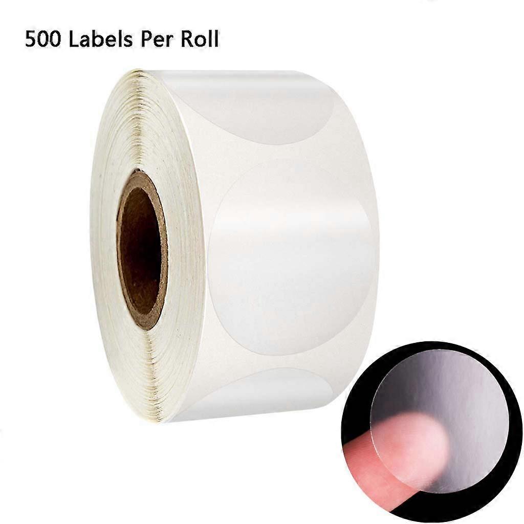 Clear Round Transparent Stickers 500Pcs Self-Adhesive Label Tabs For Express Box Sealing Wrapping On Paper Plastic Glass