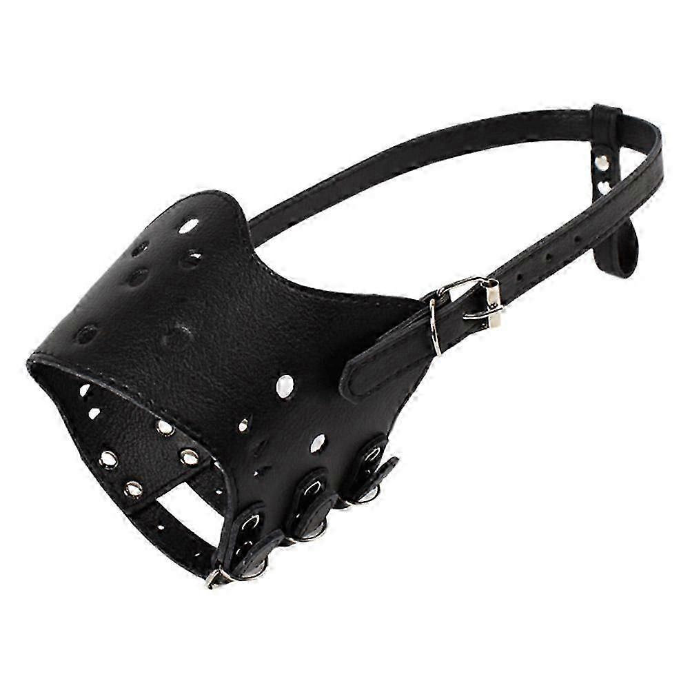 Leather Muzzle for Large and Medium Dogs, Helps Control Barking, Biting, and Chewing Safely