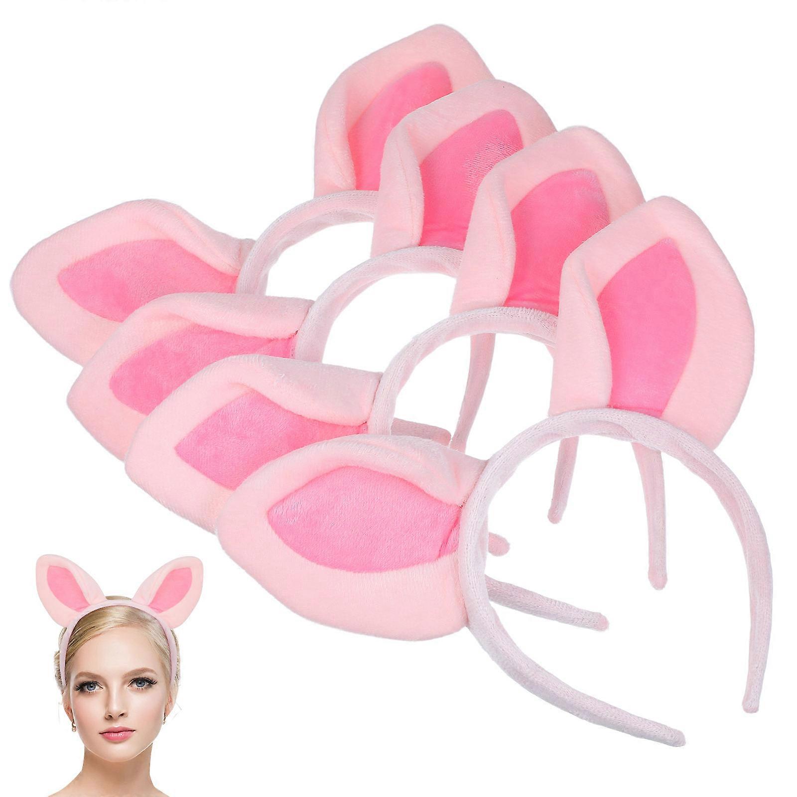 Plush Animal Headband With Pig Ears For Kids Daily Wear 20Pcs Soft Favor Elastic Comfortable Design