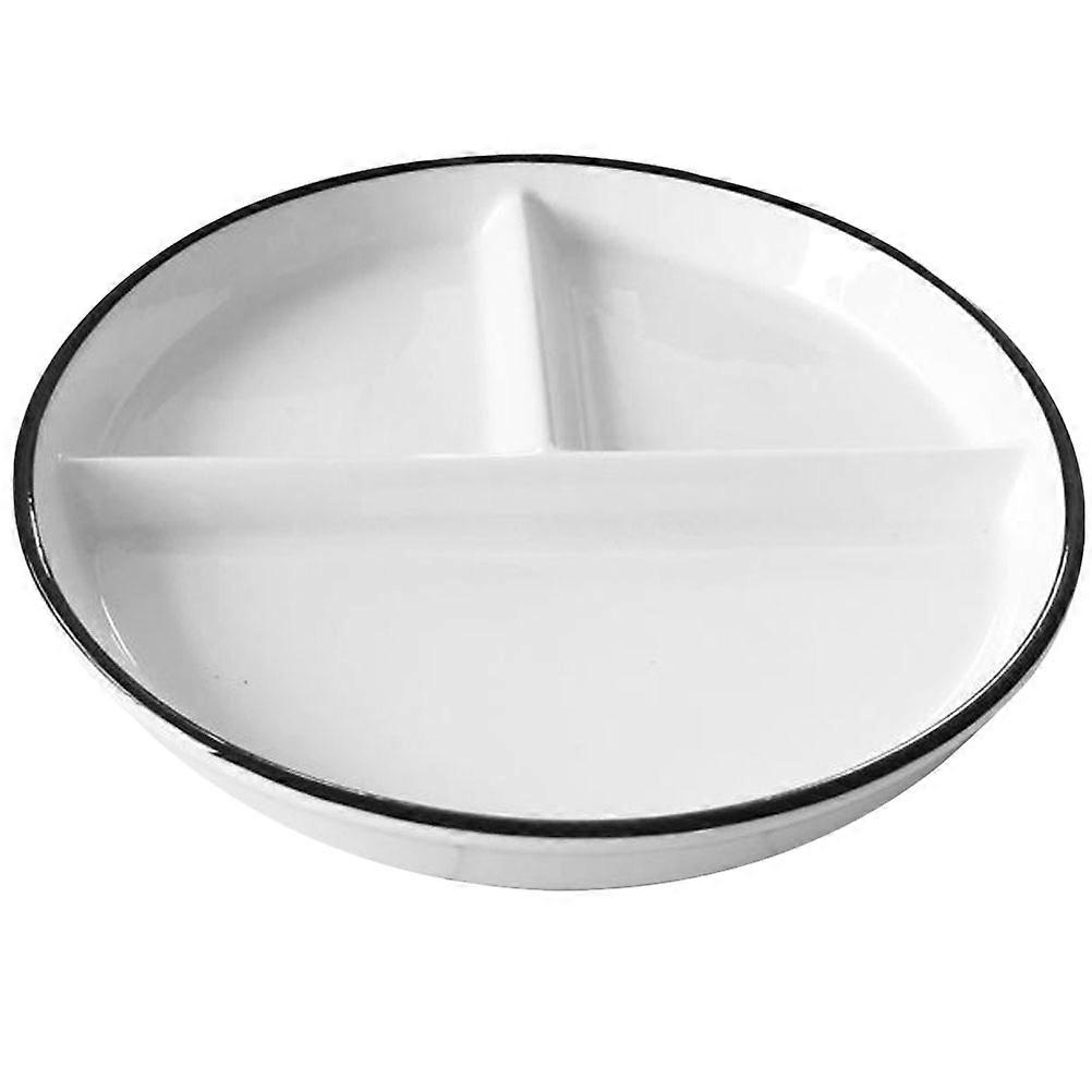 3Pcs Portion Control Ceramic Divided Plate Square Tray Suitable For Holiday Use Elderly Snack Organization With Multicompartment Design