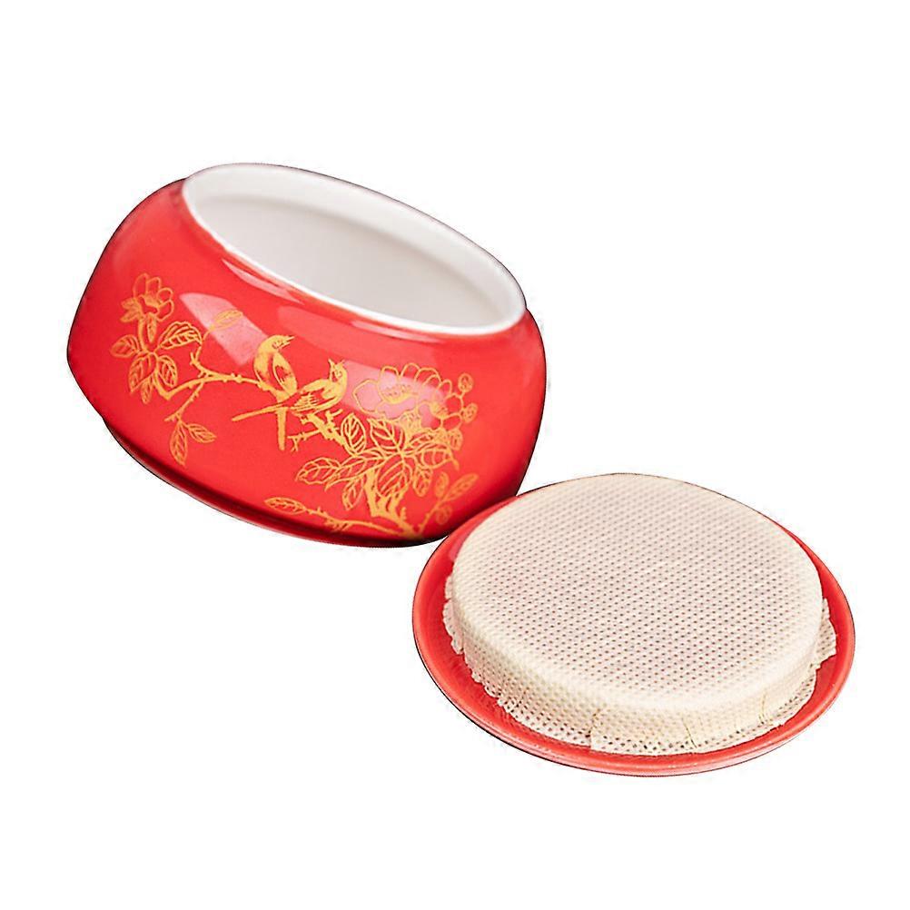4Pcs Red Ceramic Tea Jar for Storage Multi-Function Loose Canister