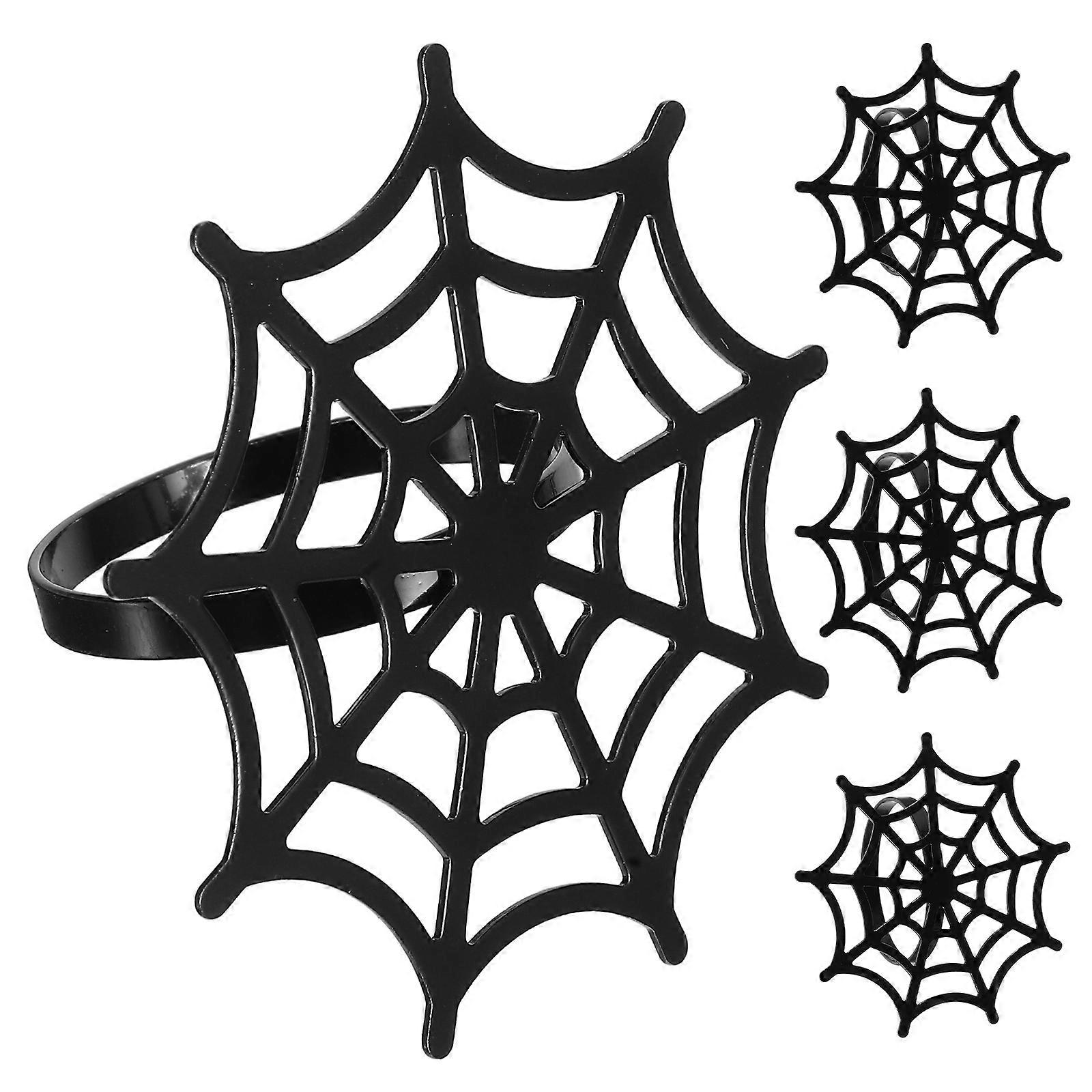 Creative Halloween Napkin Ring for Party Use 8Pcs Spider Web Shape
