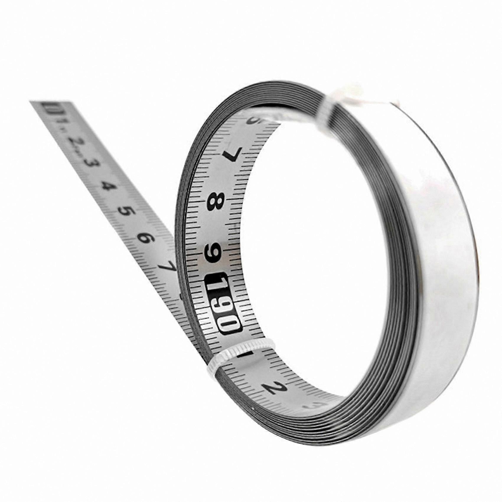 Adhesive Metal Ruler for Woodworking - Stainless Steel Glue-on Measuring Tool with Tape Measure Functionality