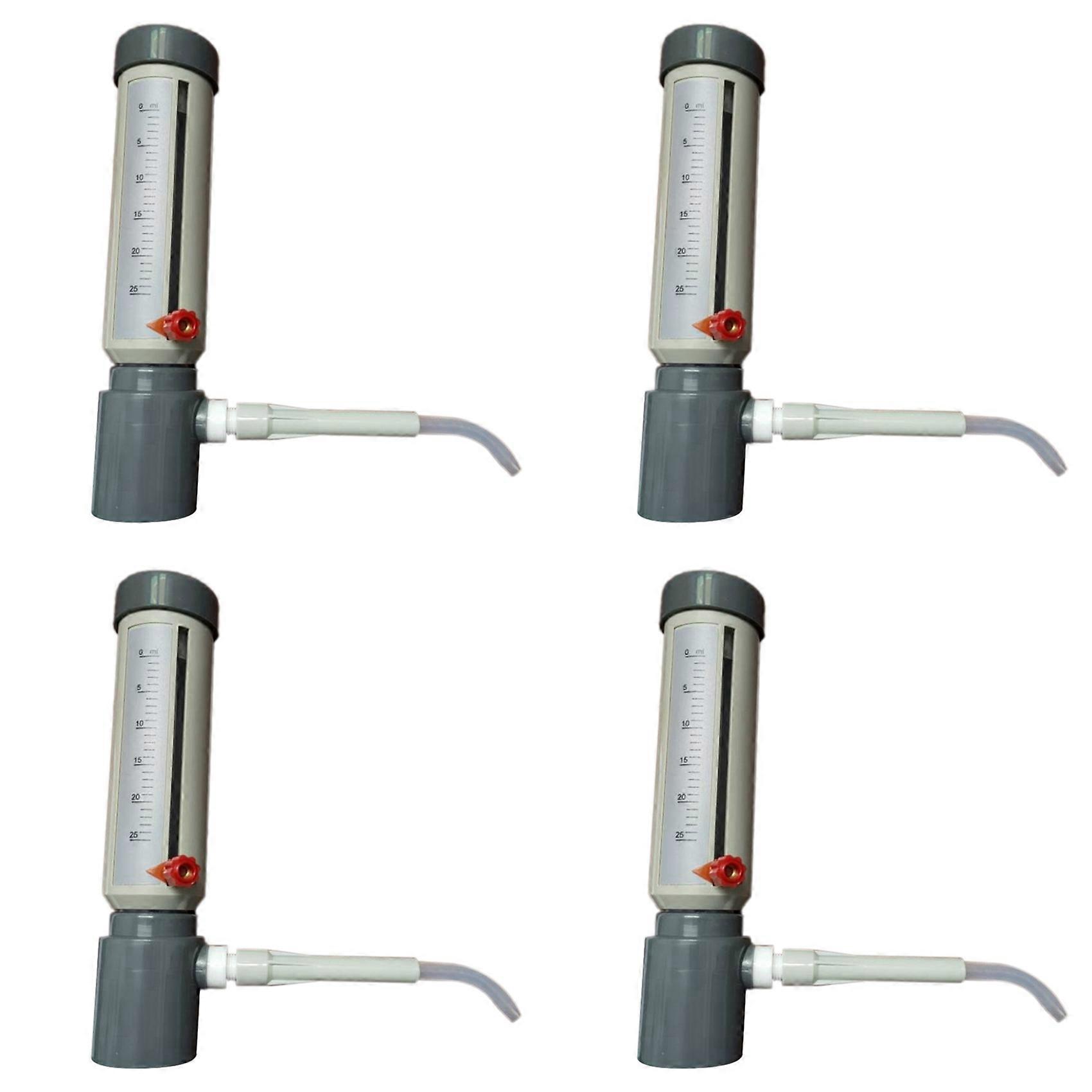 4X Lab Bottle Top Dispenser Economic Semi-Automatic Liquid Dispenser Sleeve Type 5-25 Ml Adjustable Liquid Adder