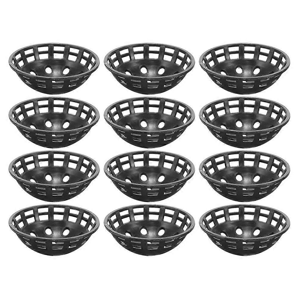 Plastic Flowerpot Bottom Pads for Drainage 12Pcs Black Planter Hole Mesh Mats