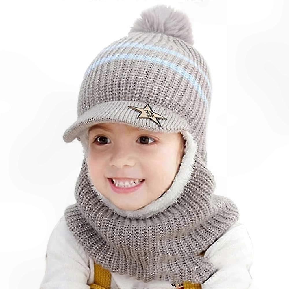 Kids Winter Hat - Soft Knitted Beanie, Windproof Warmth, Brimless Style, Neck Coverage, Cozy Fit for Boys & Girls Age 2-6