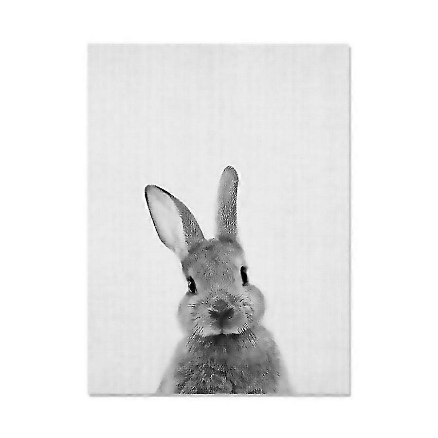For Rabbit Before And After The Computer Printing Decorative Painting Frameless Core Size21x30cmgrey