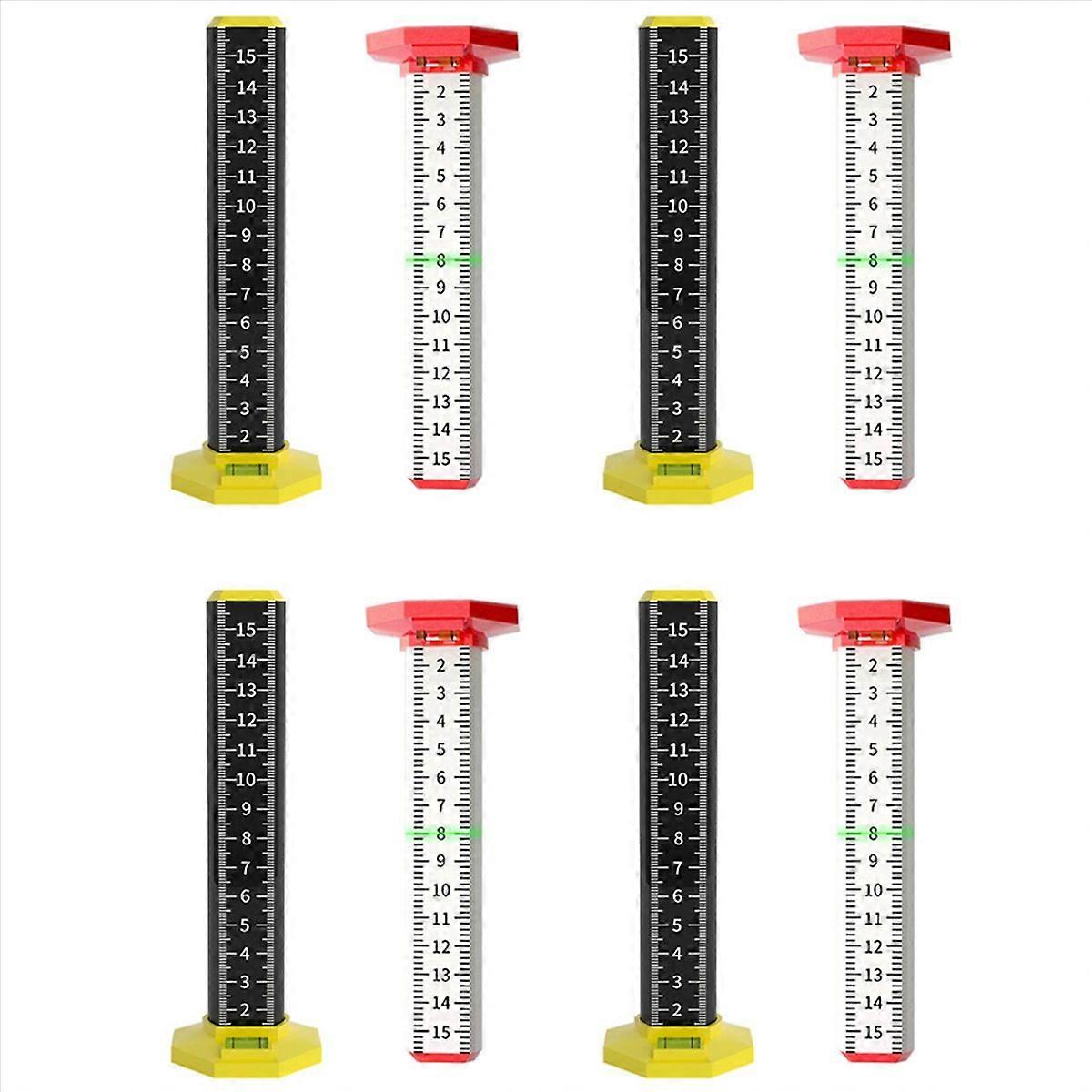 8Pcs Ceiling and Floor Tile Height Ruler, Measuring Ruler with Magnetic Base, Measuring Ruler, Suspe