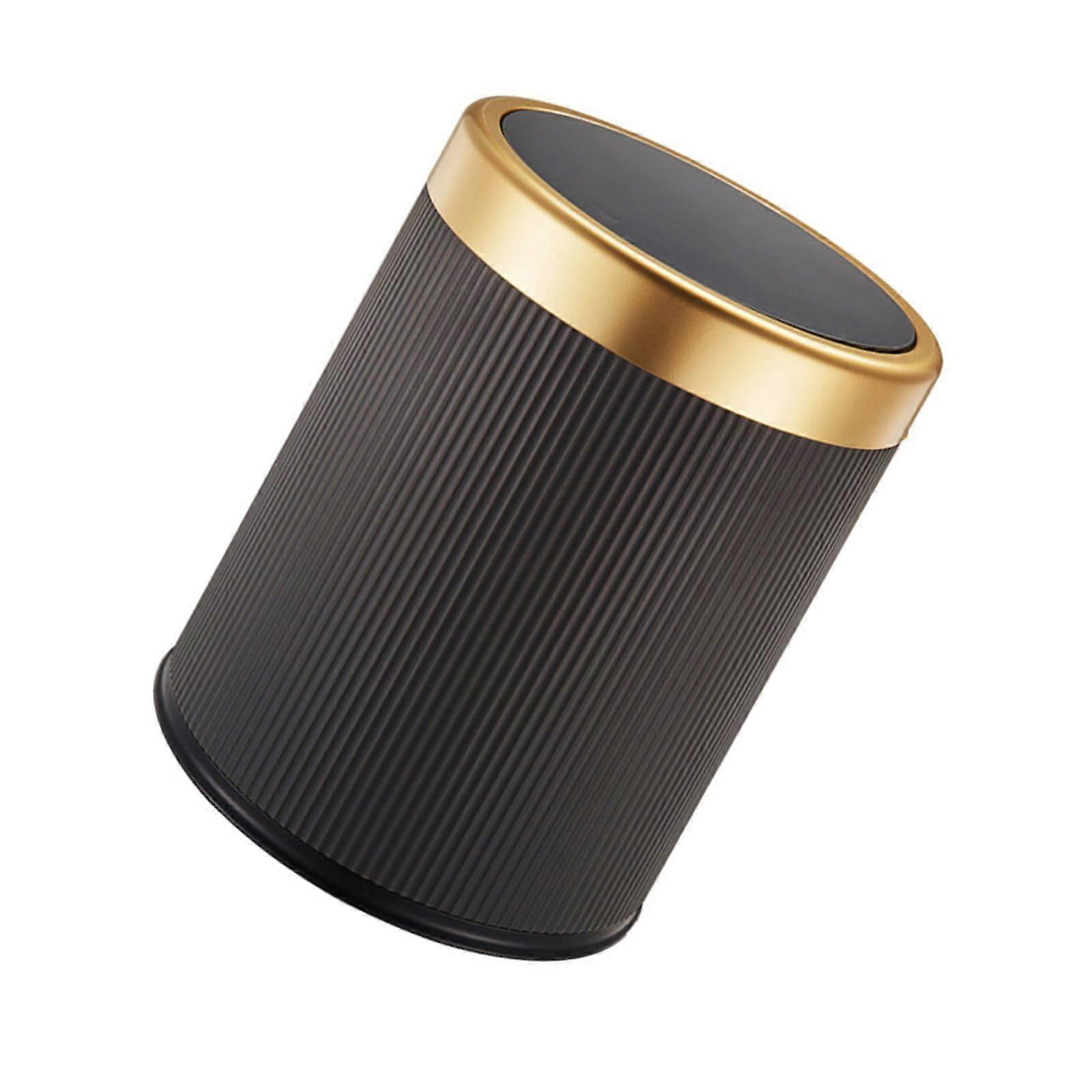 Garbage Can Round Waste Bin For Home Office Use With Lid 32.2x27cm Grey Durable