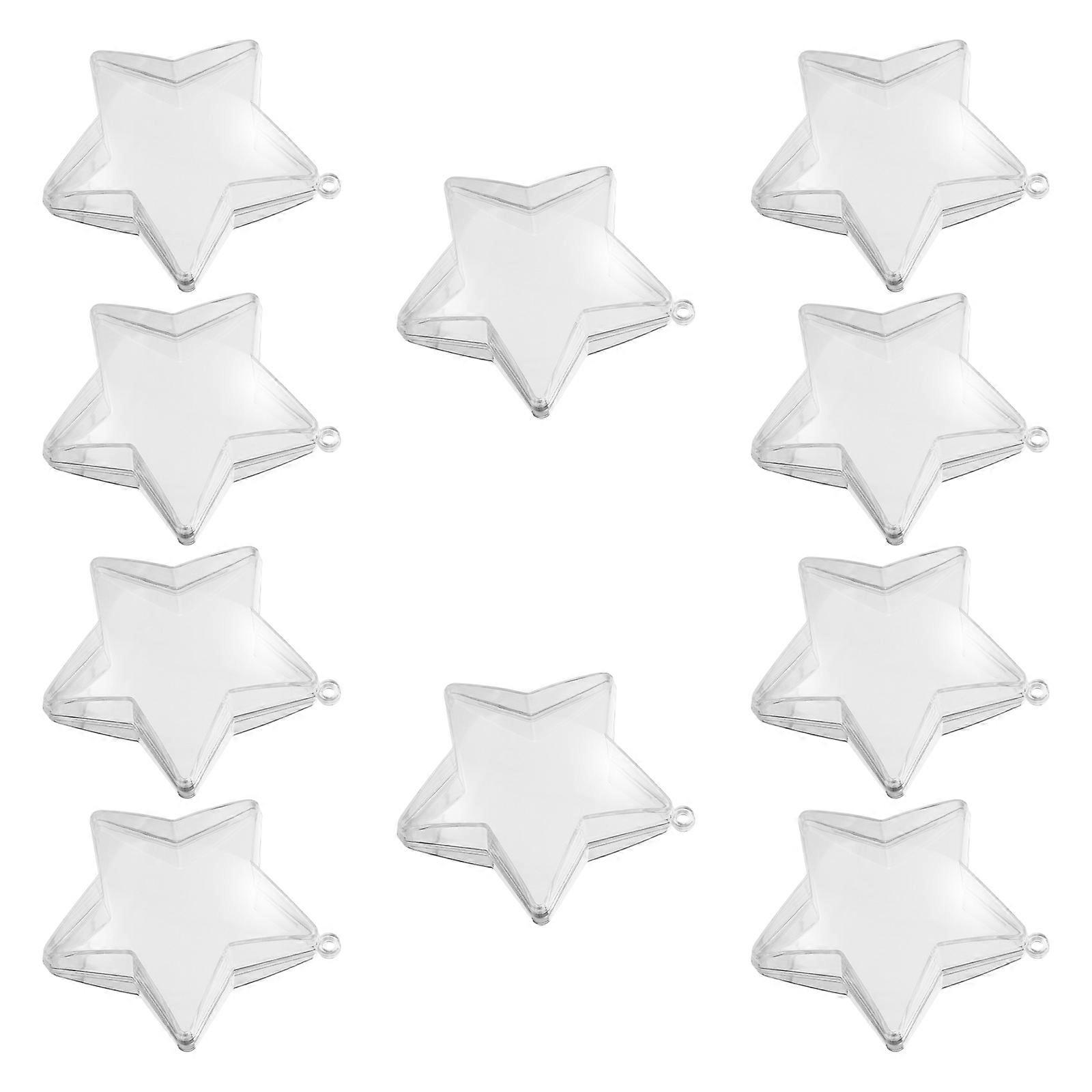 Transparent Plastic Star Ornaments for Candy Holders 40Pcs Clear Balls