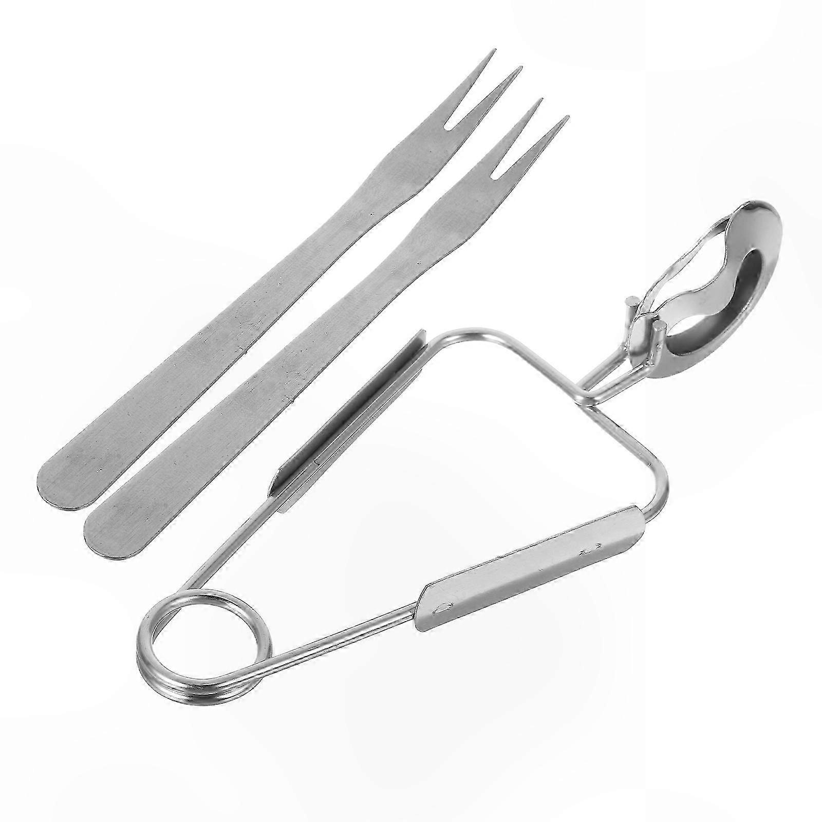 Stainless Steel Snail Tong Fork Set with Ergonomic Handle for Home Use Lightweight and Compact Design