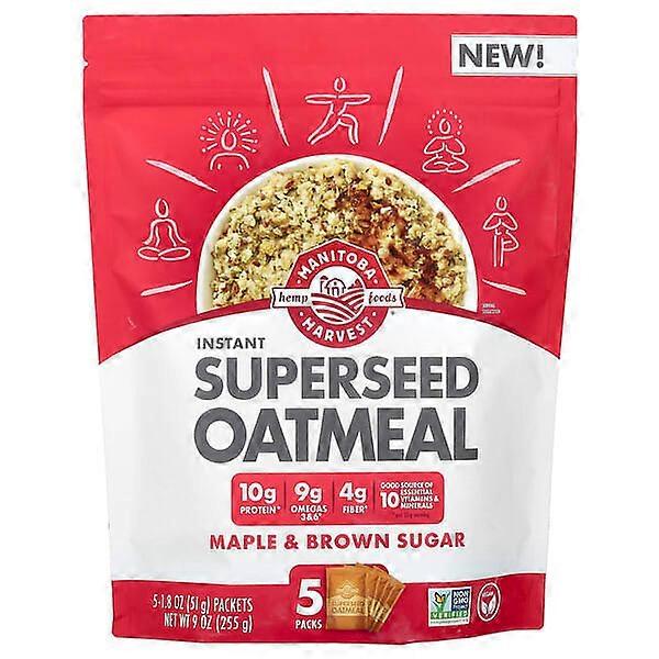Manitoba Harvest, Instant Superseed Oatmeal, Maple & Brown Sugar, 5 Packets, 1.8 oz (51 g) Each