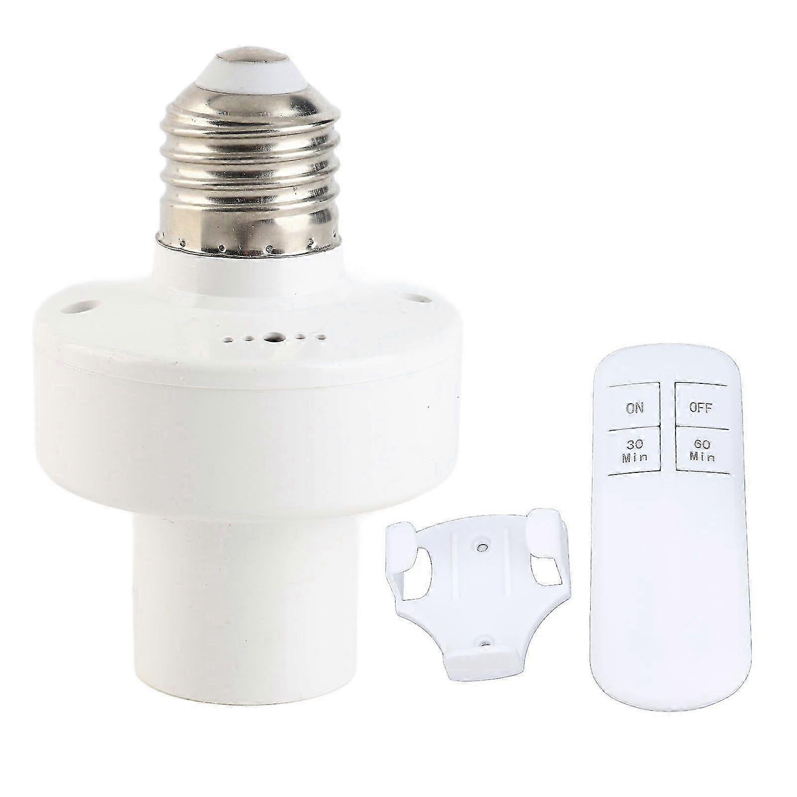 Remote Control Light Bulb Socket 30 60mins Timing Screw in E26 E27 Bulb Holder Wireless Lamp Holder for Wall Pendant Table Lamp