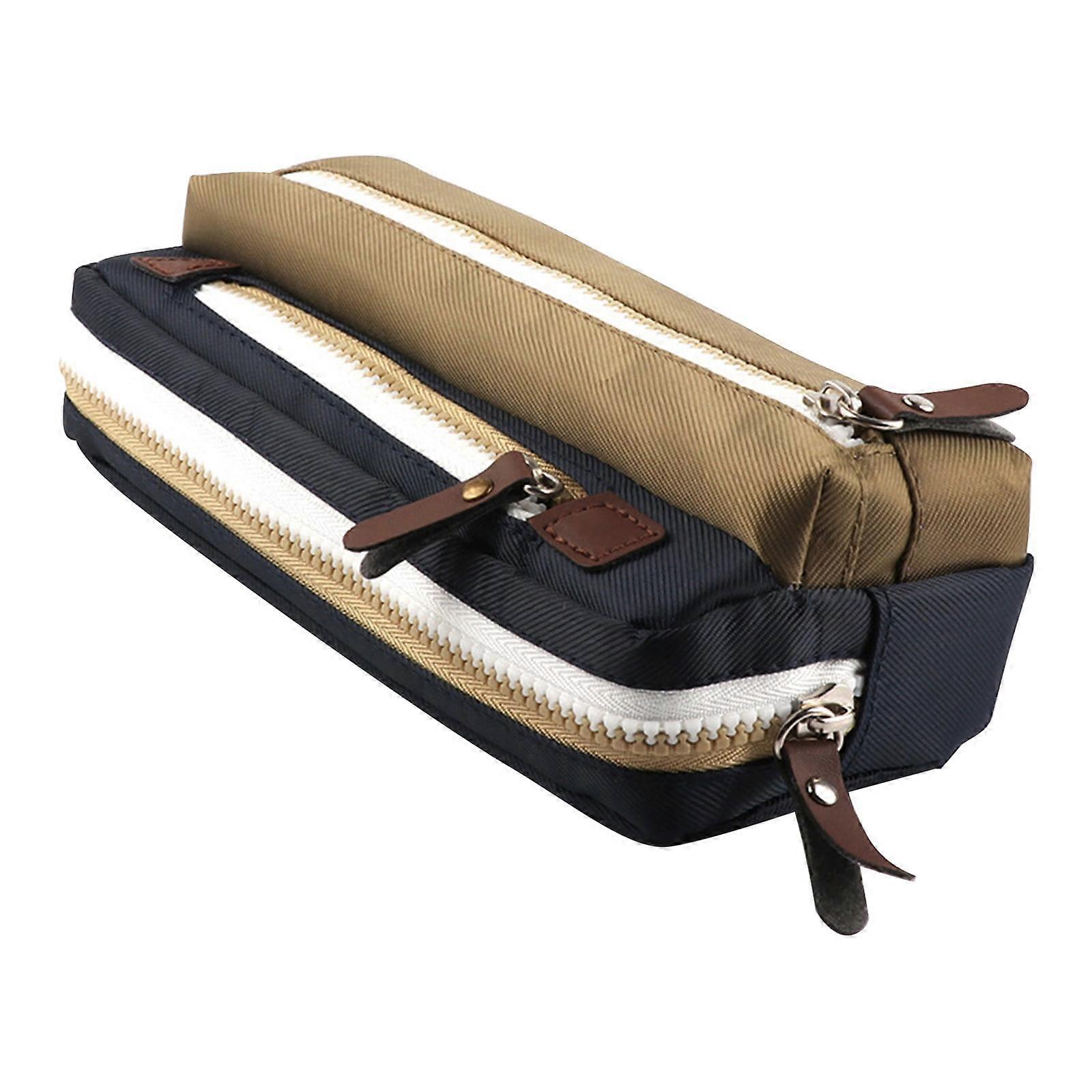 Ganenn Three-layer Large-capacity Pencil Bag, Polyester Case for Pencils, Spacious Organizer(D)