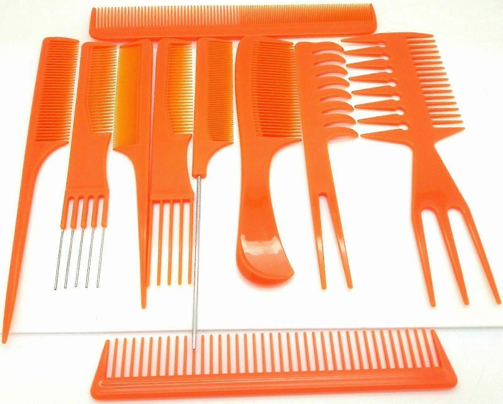 10 Peça laranja Pente pente Pente Conjunto Barbeiro Profissional