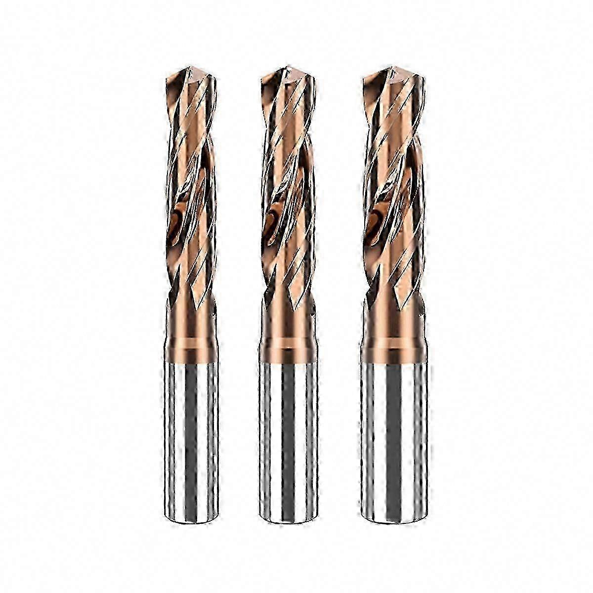 3pcs Solid Tungsten Carbide Drill Bits For Metal 3.0-5.0mm Diameter