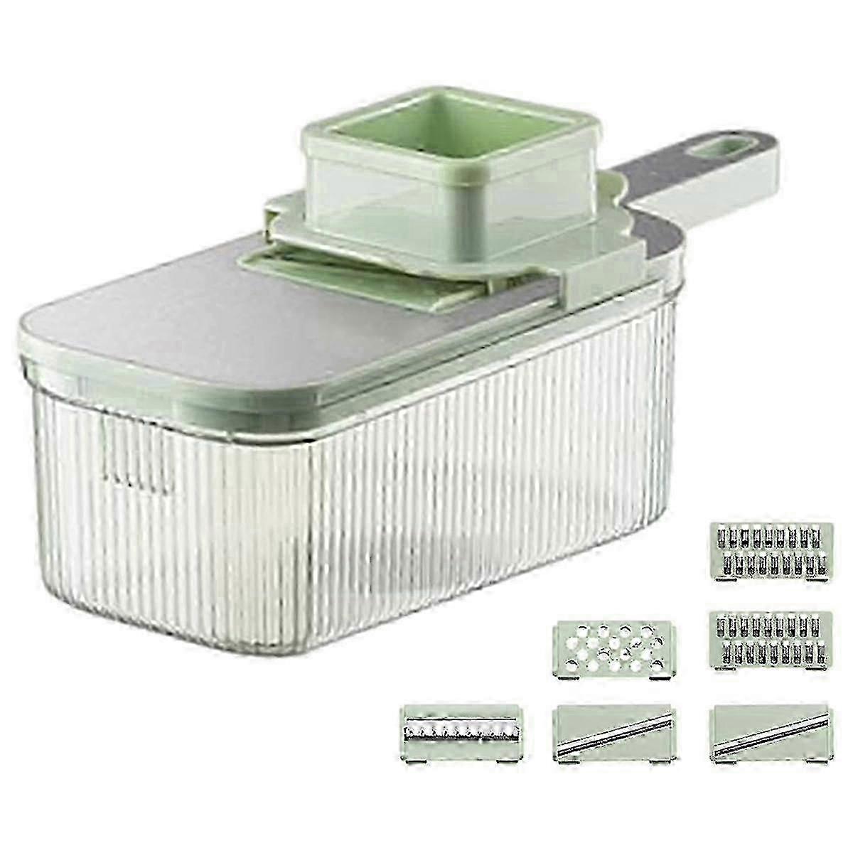 Detachable Manual Food Slicer with Transparent Container and Multi-Function Kitchen Tool