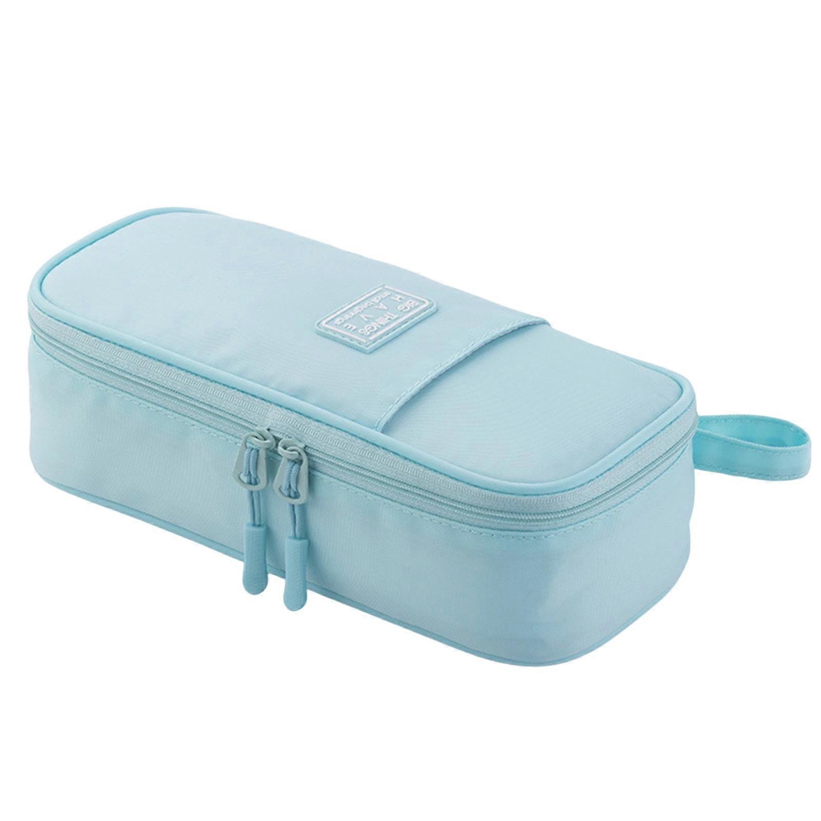 Hesroicy Large Capacity Double Layer Pen Bag - Multi-compartment Anti-scratch Stationery Pencil Case